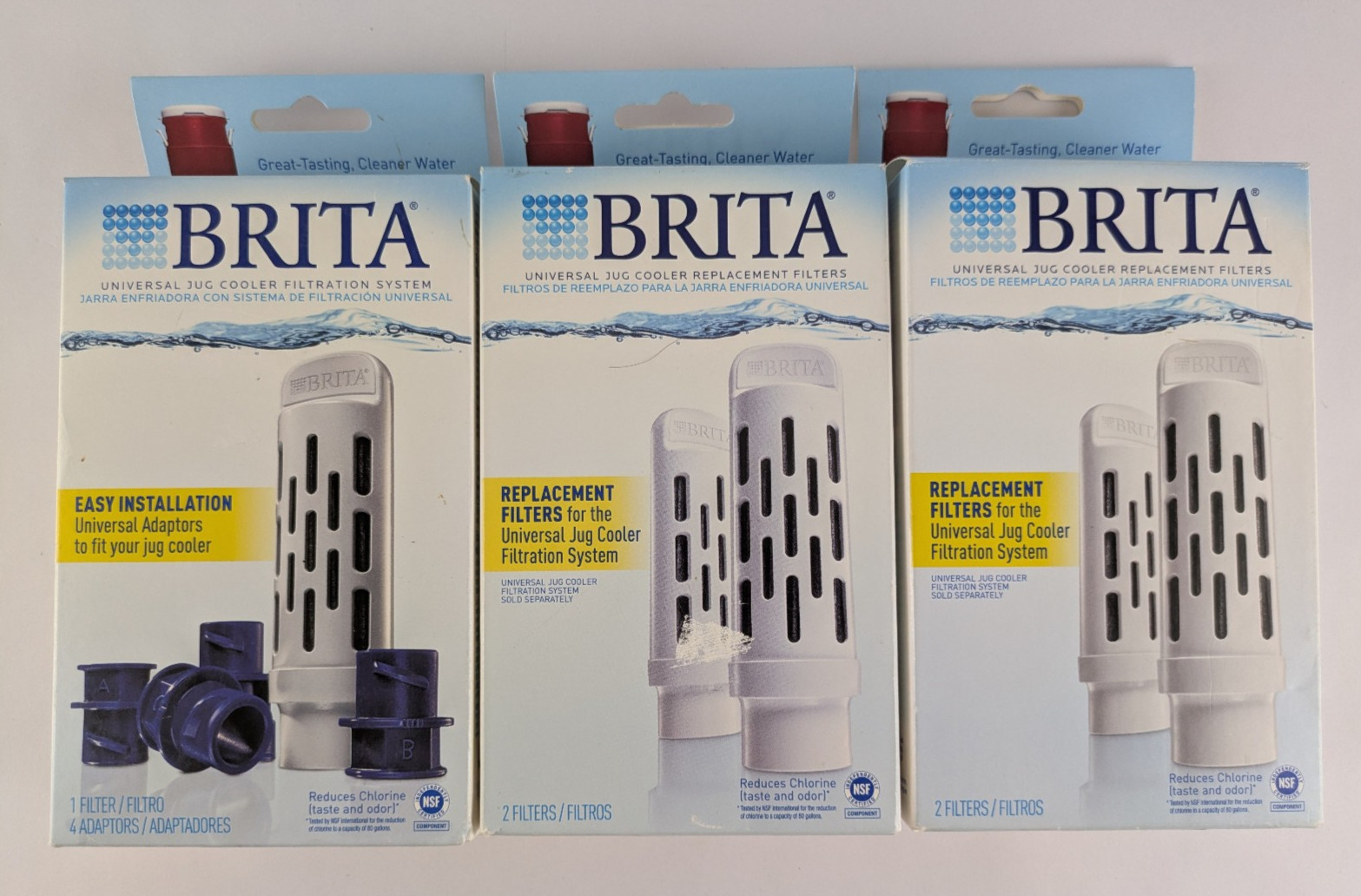 Brita Universal Jug Cooler Replacement Filters – 5 Filters & 1 Set of Adapters
