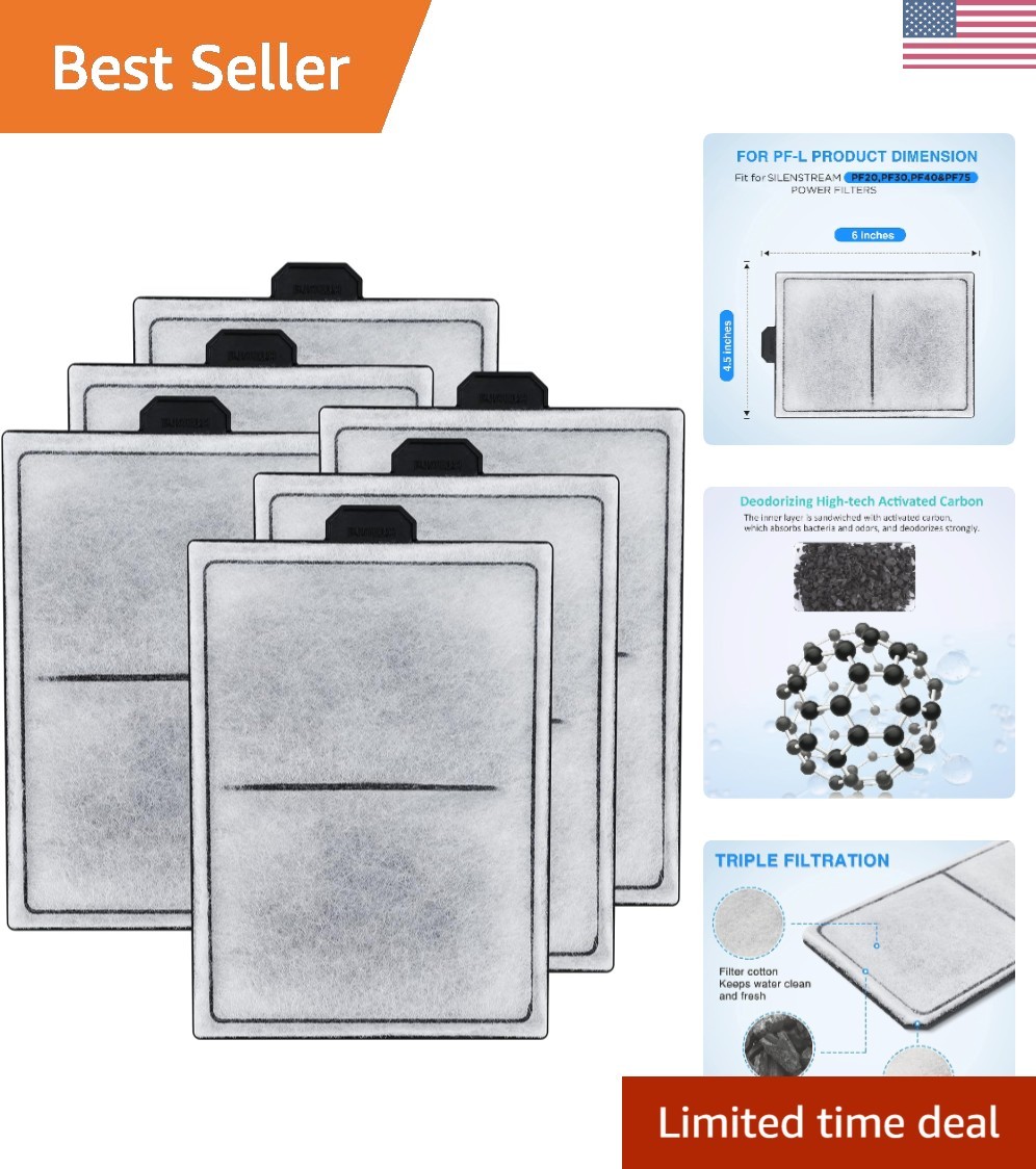 8 Pack of Silenstream PF-L Carbon Filters – Optimal Filtration for Healthy Fish