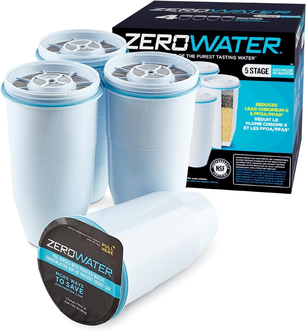 5-Stage Water Filter Replacement 4-Pack – IAPMO Certified for Safe Drinking