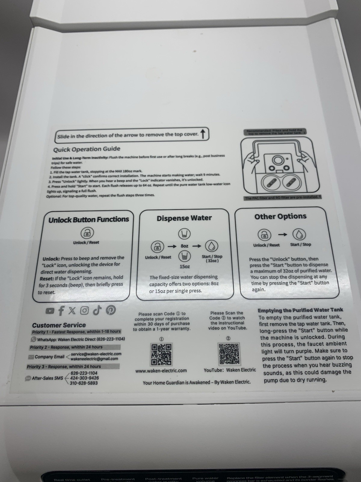 Waken Electric C11S Reverse Osmosis Water Filtration System Countertop – USED