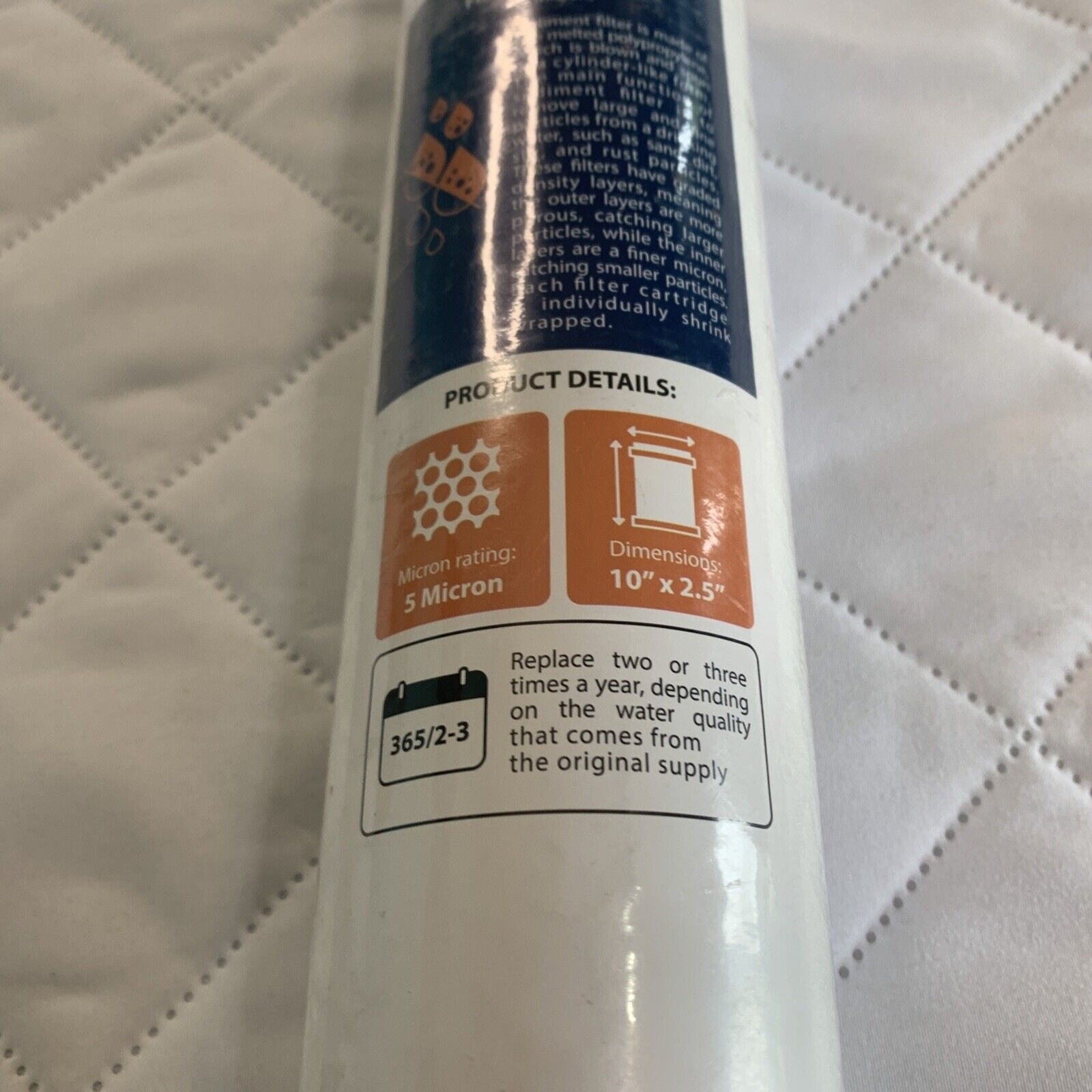 Grooved Sediment Water Filter 5 Micron 10″ x 2.5″ for any RO unit by Aquaboon💦