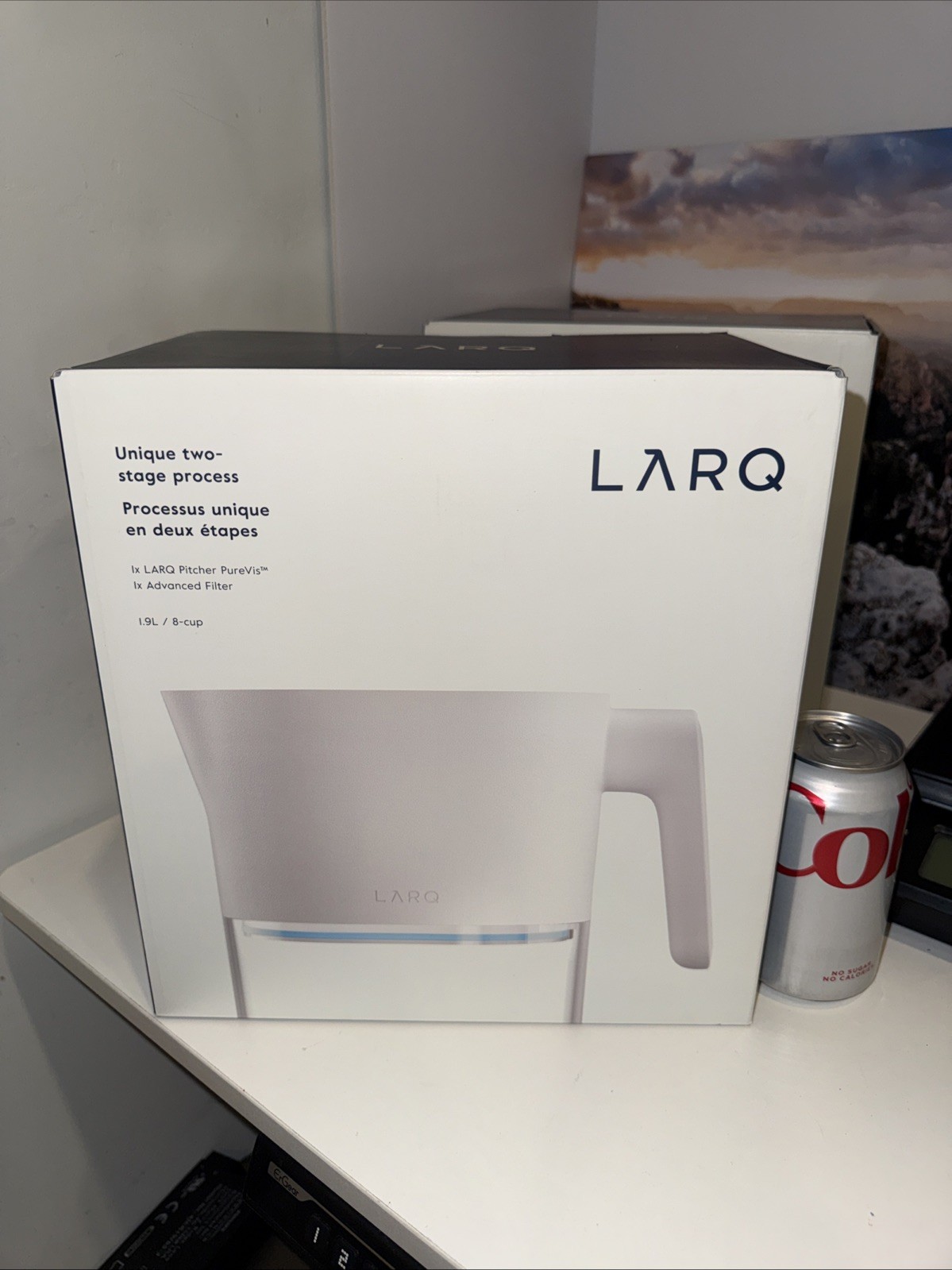 LARQ Pitcher PureVis Monaco Blue – 1.9 Liter/ 8 Cup + Advanced Filter NIB SEALED