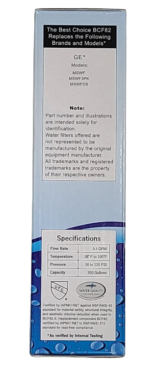 Best Choice BCF82 Fits GE MSWF Refrigerator Water Filter NEW 6 PK