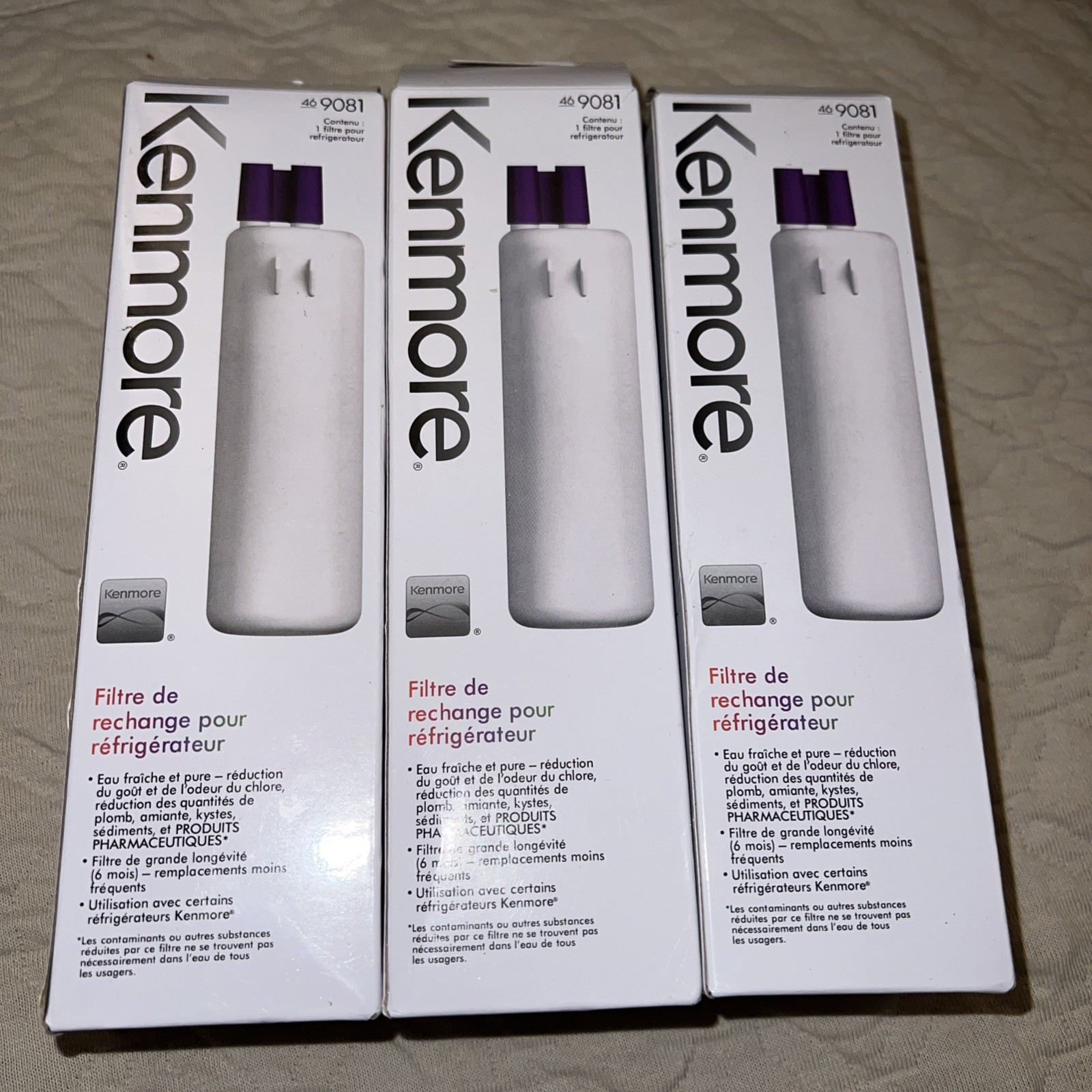 3 Pack Kenmore 469081 46 9081 Refrigerator Water Filter