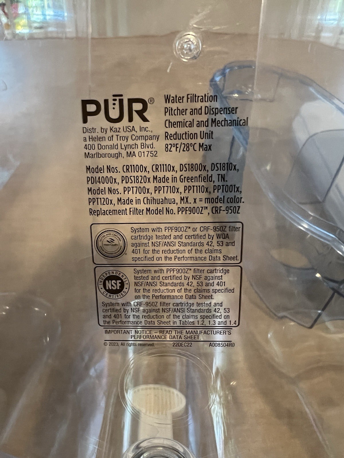 PUR Classic 30-Cup Water Dispenser Filtration System – Blue/White EUC