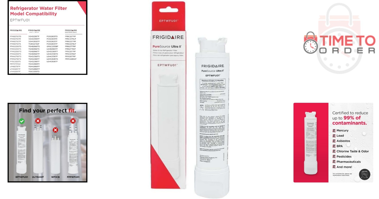 Refrigerator Water Filter PureSource Ultra II White 1 Pack Removes Impurities