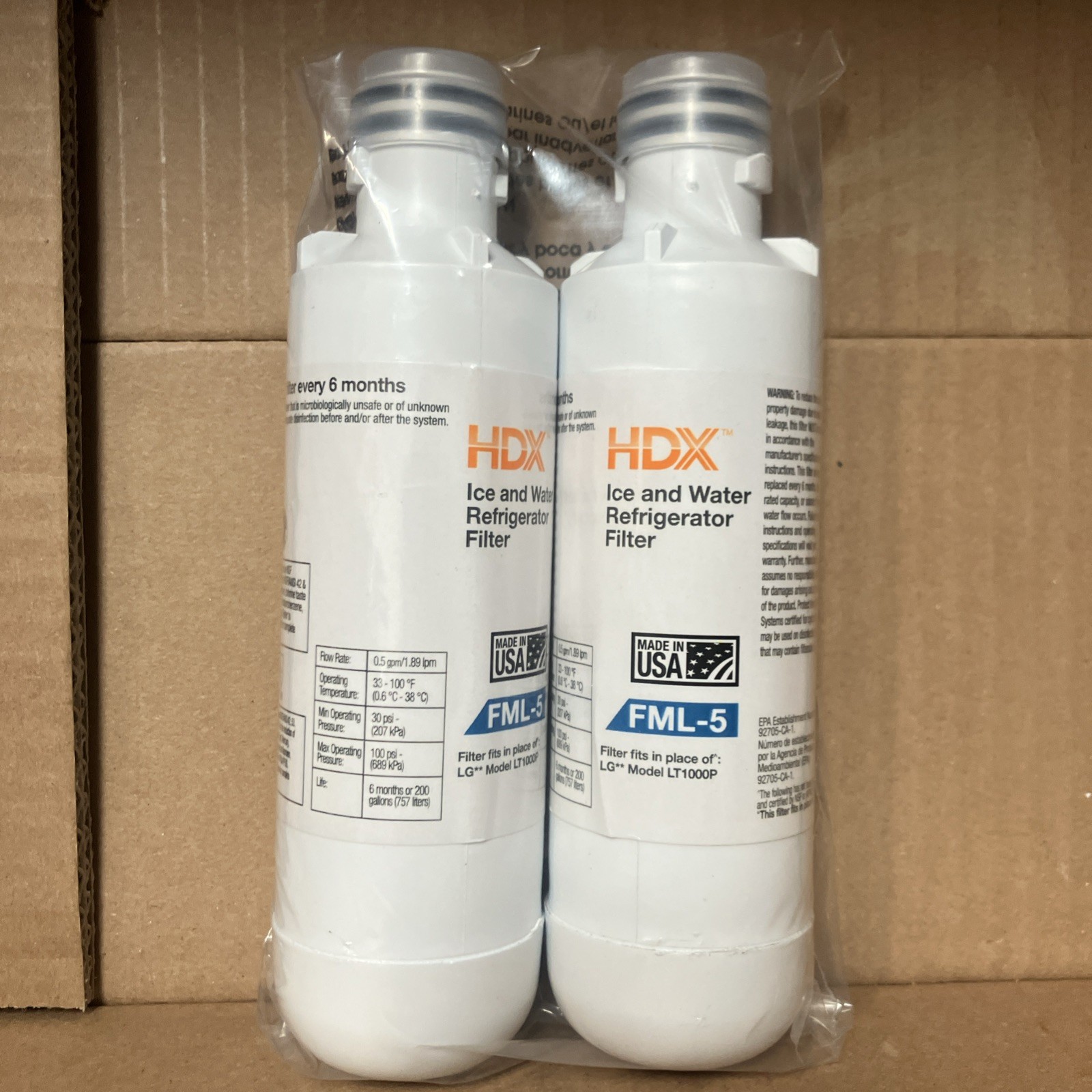 2-Pack HDX Replacement for LG Model LT1000P LT1000PC ADQ74793501 FML-5
