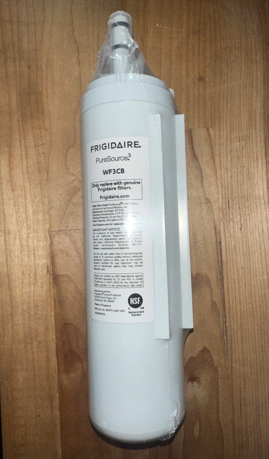 (1) Genuine Frigidaire Puresource3 Water Filter – WF3CB (White) WF3CB No Box