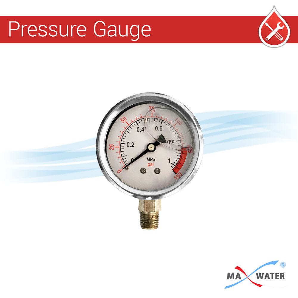 Max Water 3Stage 20″ Big Blue 1″ Port Whole House Water Filter +Pressure Gauge D