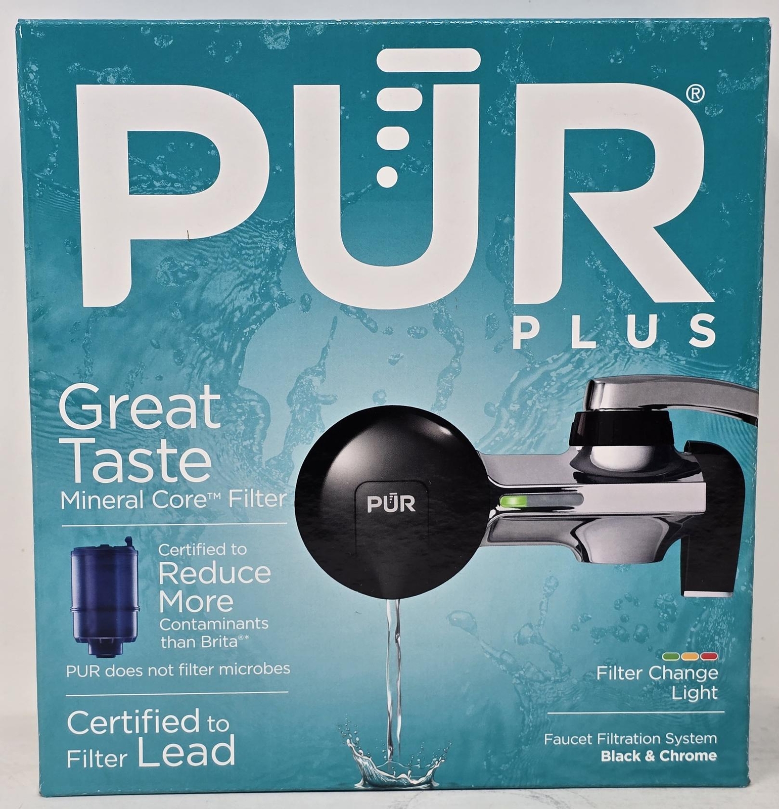 PUR Faucet Water FilterSystem PFM200B Black & Chrome – Filters 70 Including Lead