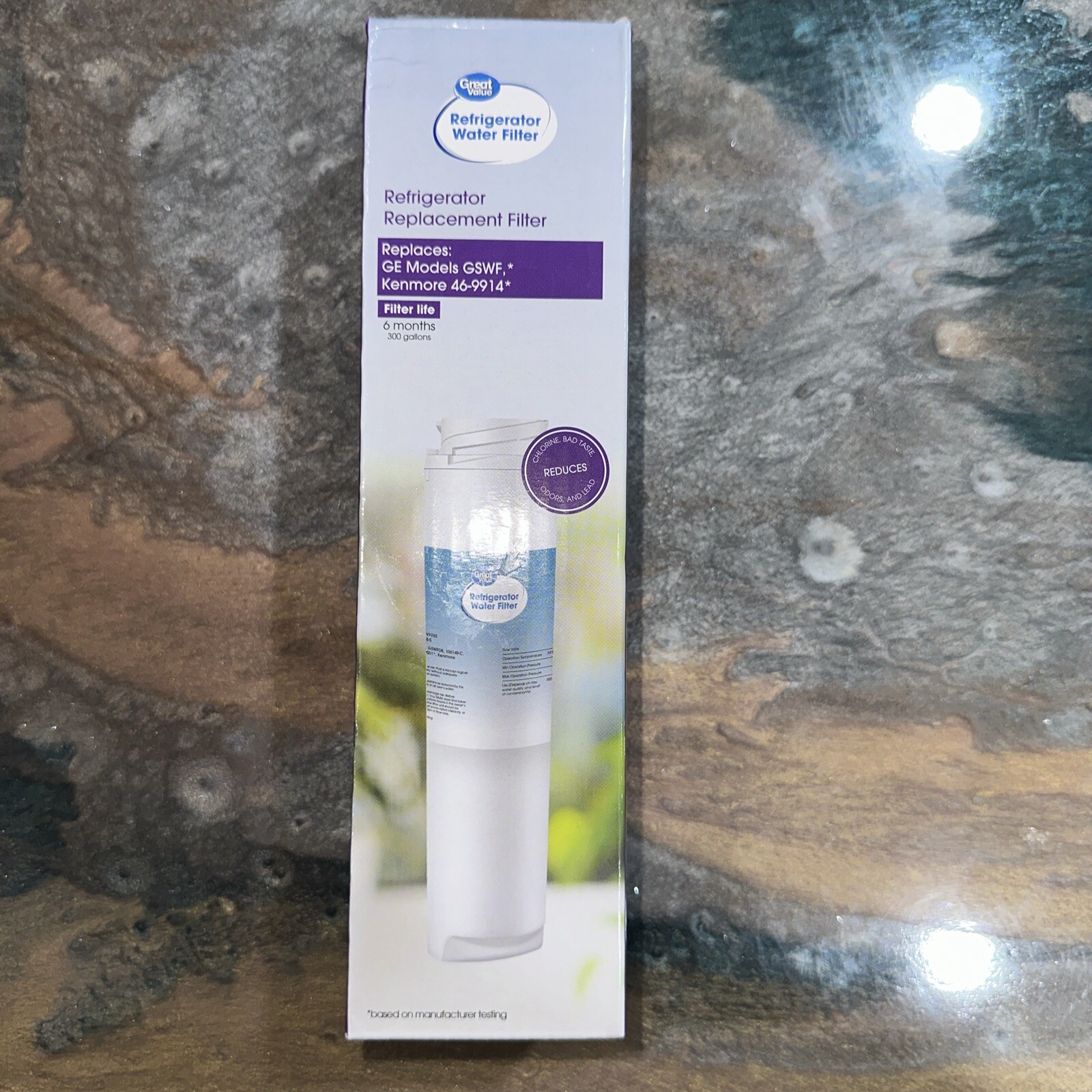 Great Value Refrigerator Replacement Water Filter for GE GSWF & Kenmore 46-9914