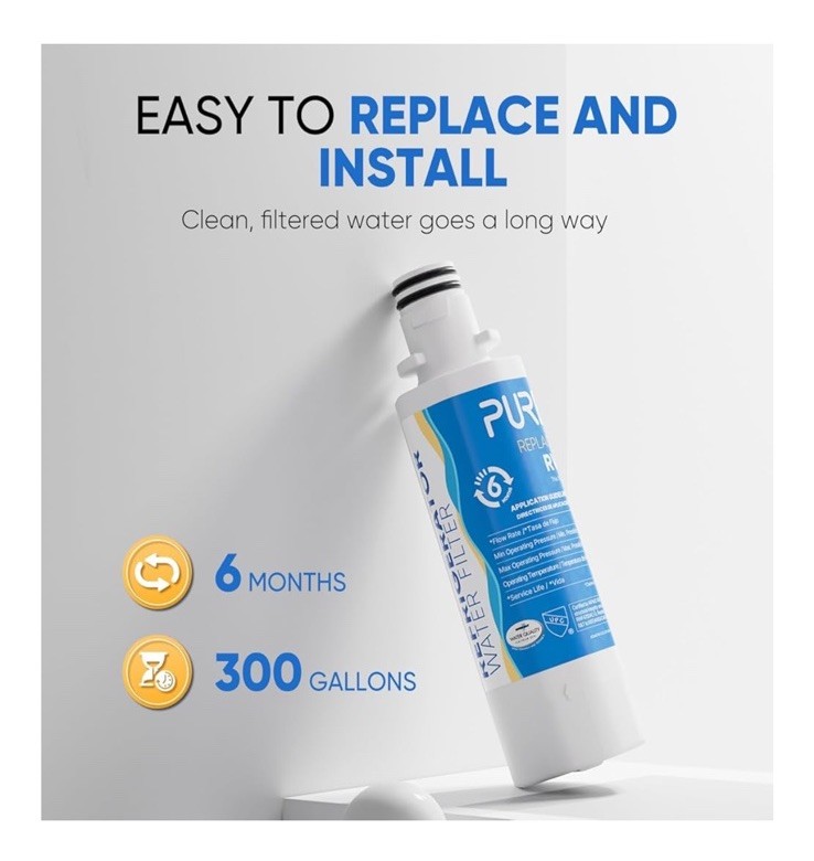 PUREPLUS RWF4700AC Replacement for LG – 2 Pack w/ Reset Tool