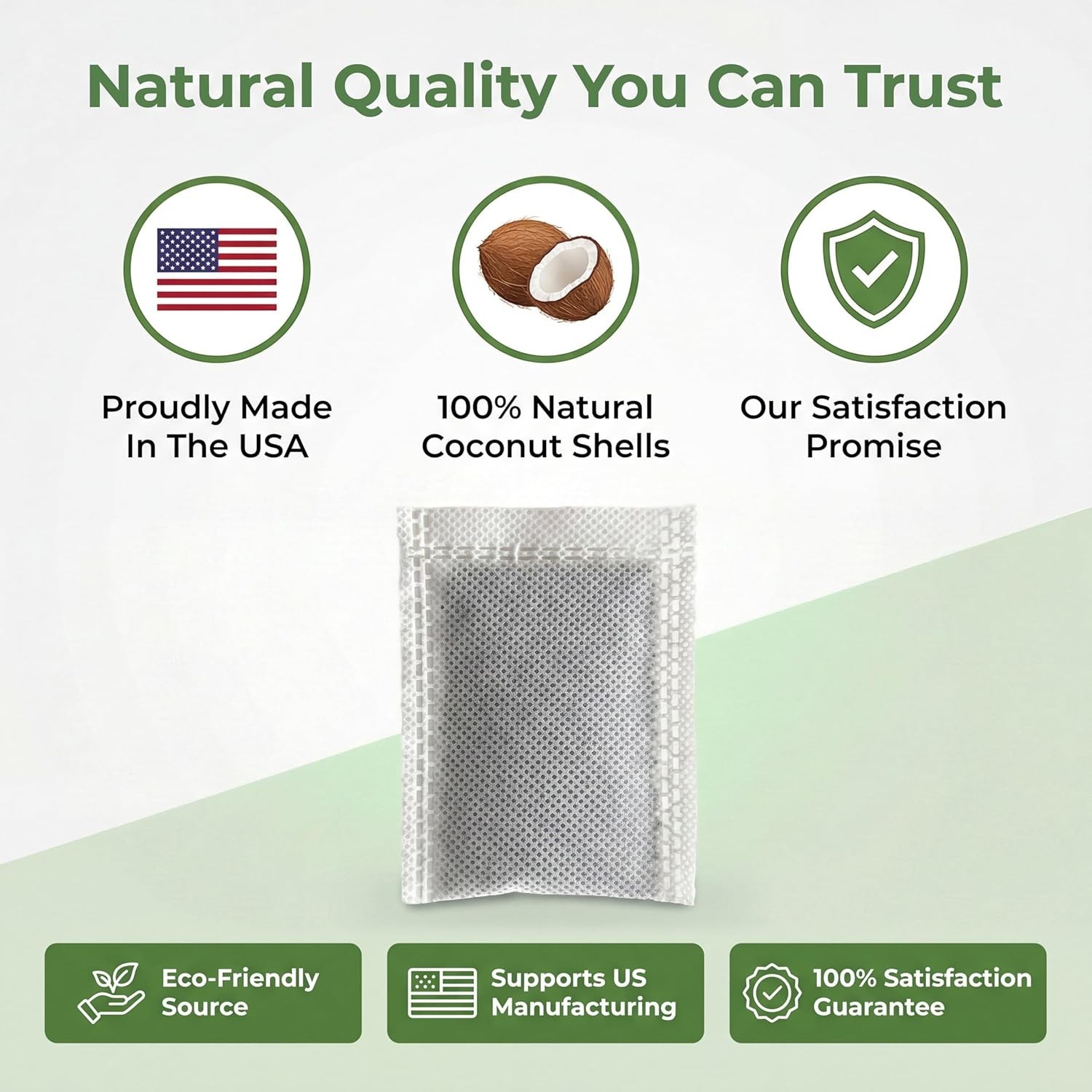 Natural Coconut Shell Carbon Sachets – 12 Pack