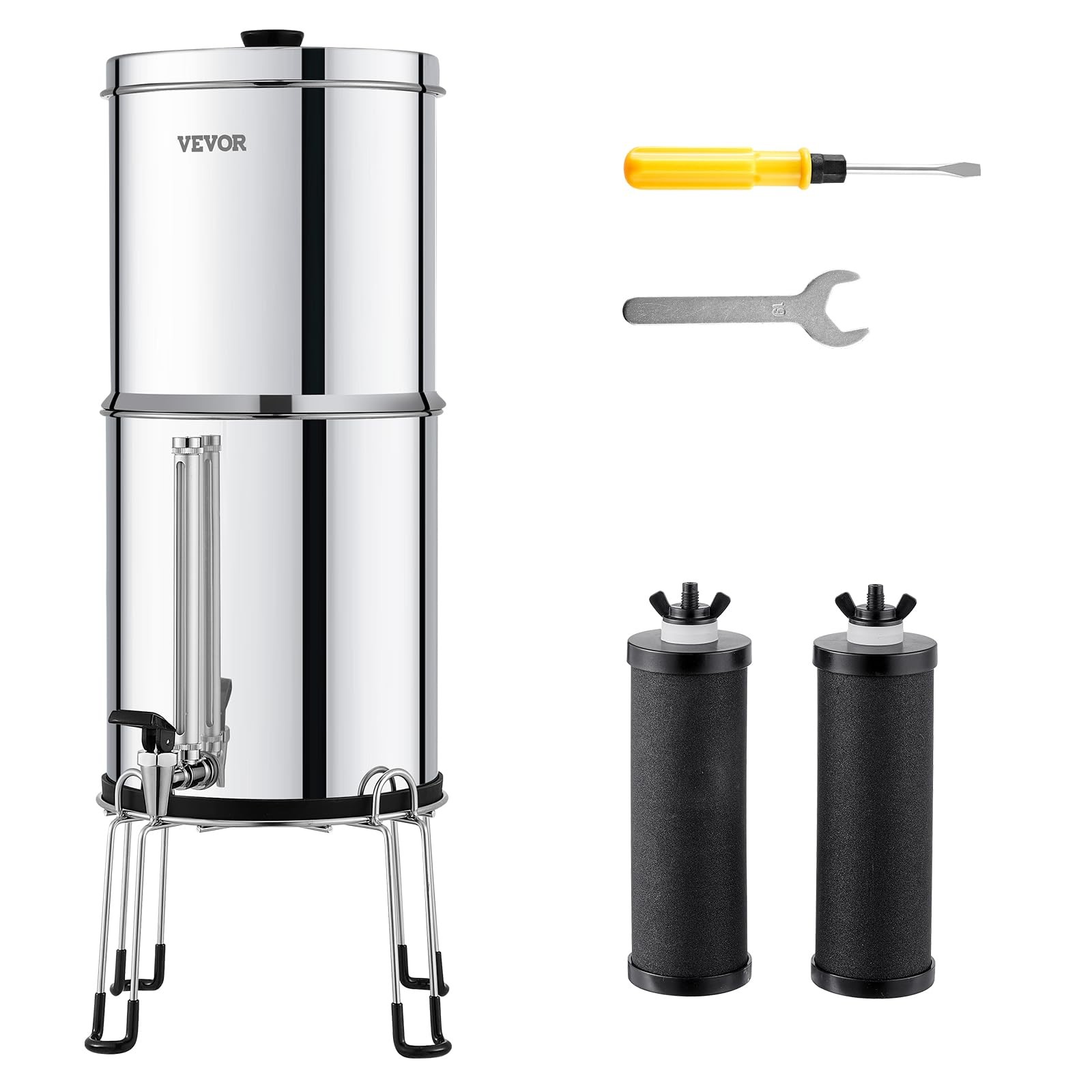 Gravity Water Filter System 2.25 Gallon Stainless Steel Countertop Filtration 2