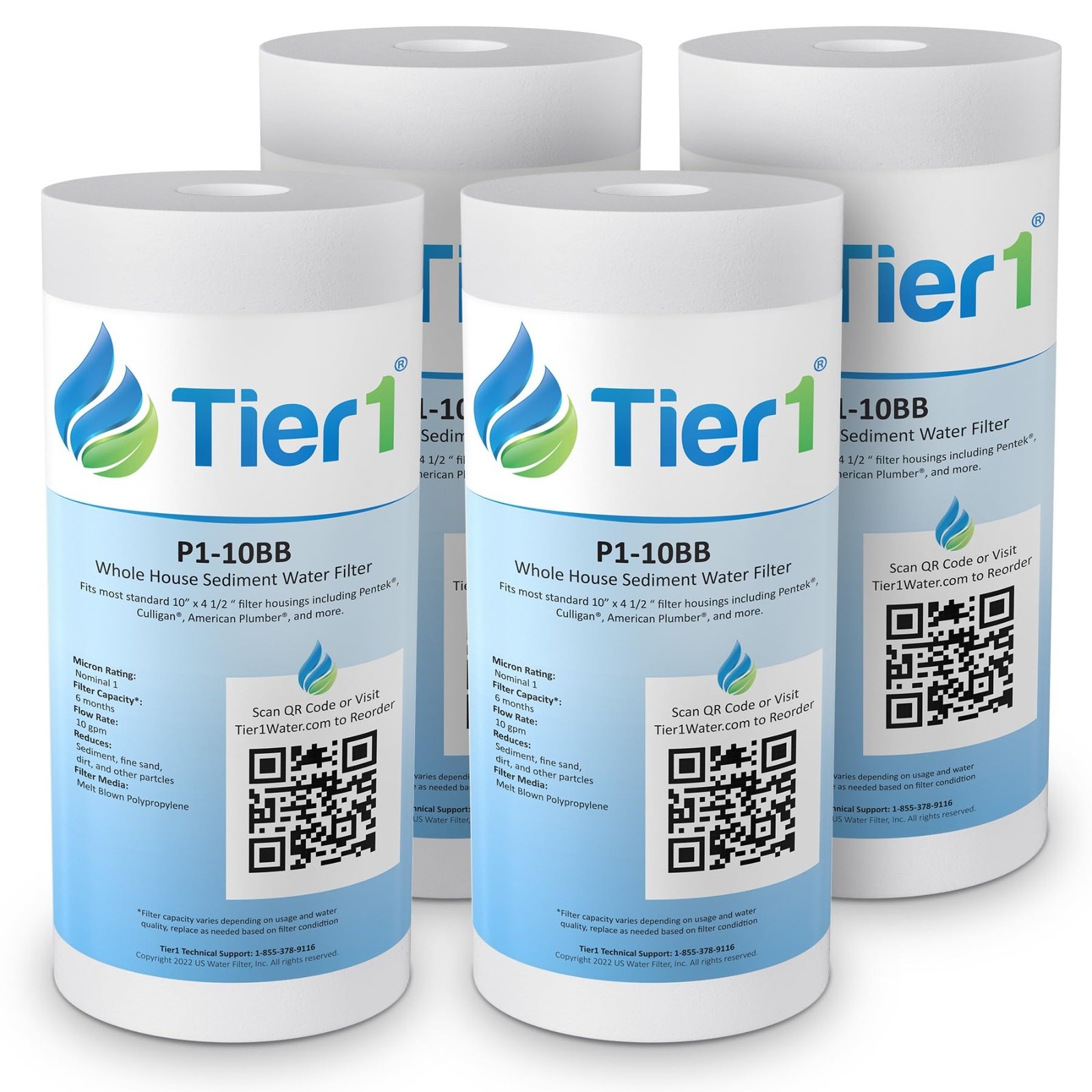 Tier1 1 Micron 10×4.5 Water Filter | Spun Wound Polypropylene Whole House Sed…
