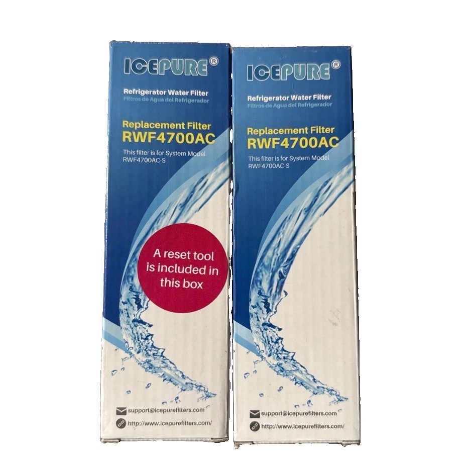 2 PACK sealed IcePure RWF4700AC Refrigerator Water Filters