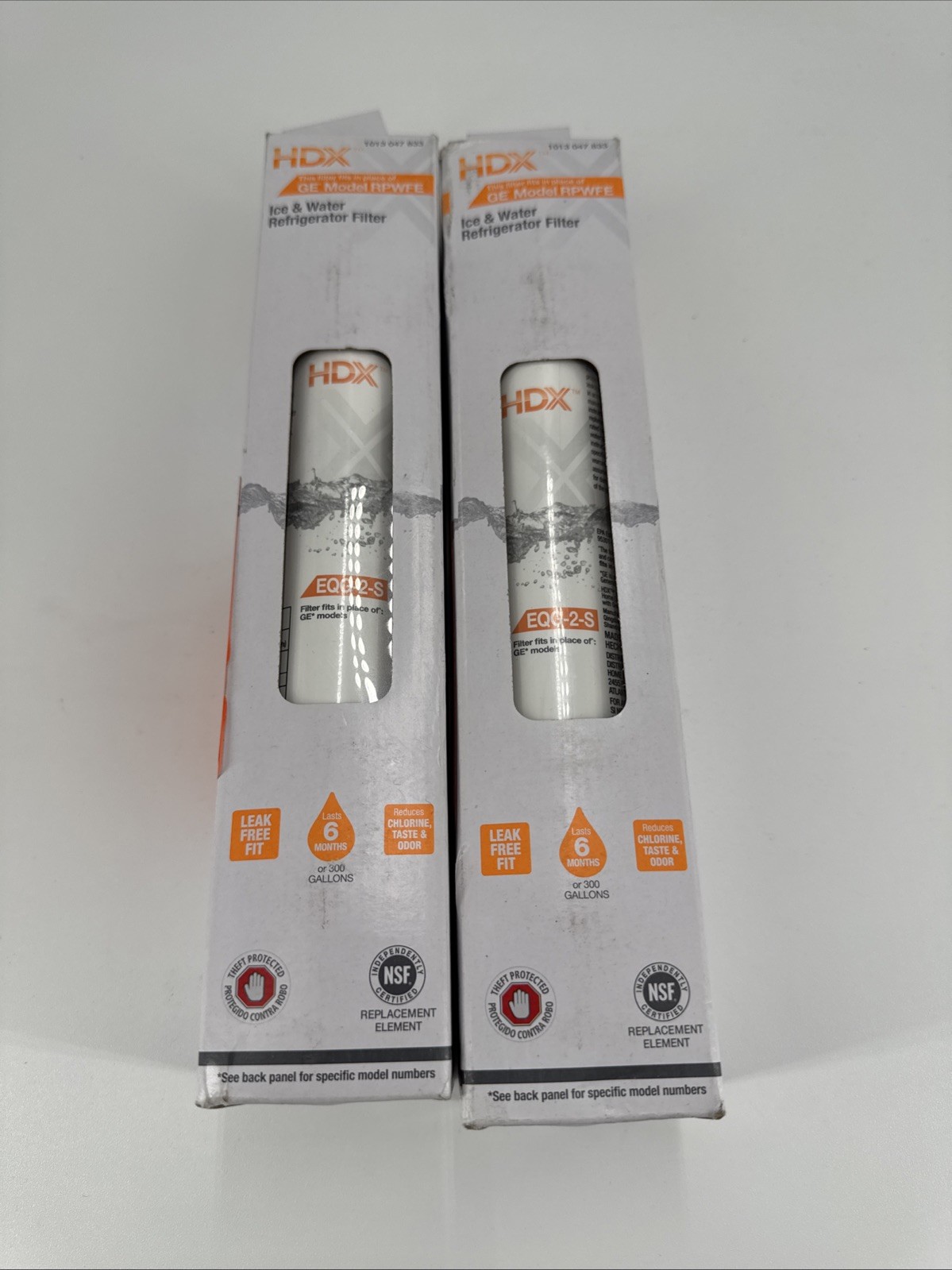 Lot of 2 HDX EQG-2-S Refrigerator Water Filter for GE Model RPWFE Fast Shipping.