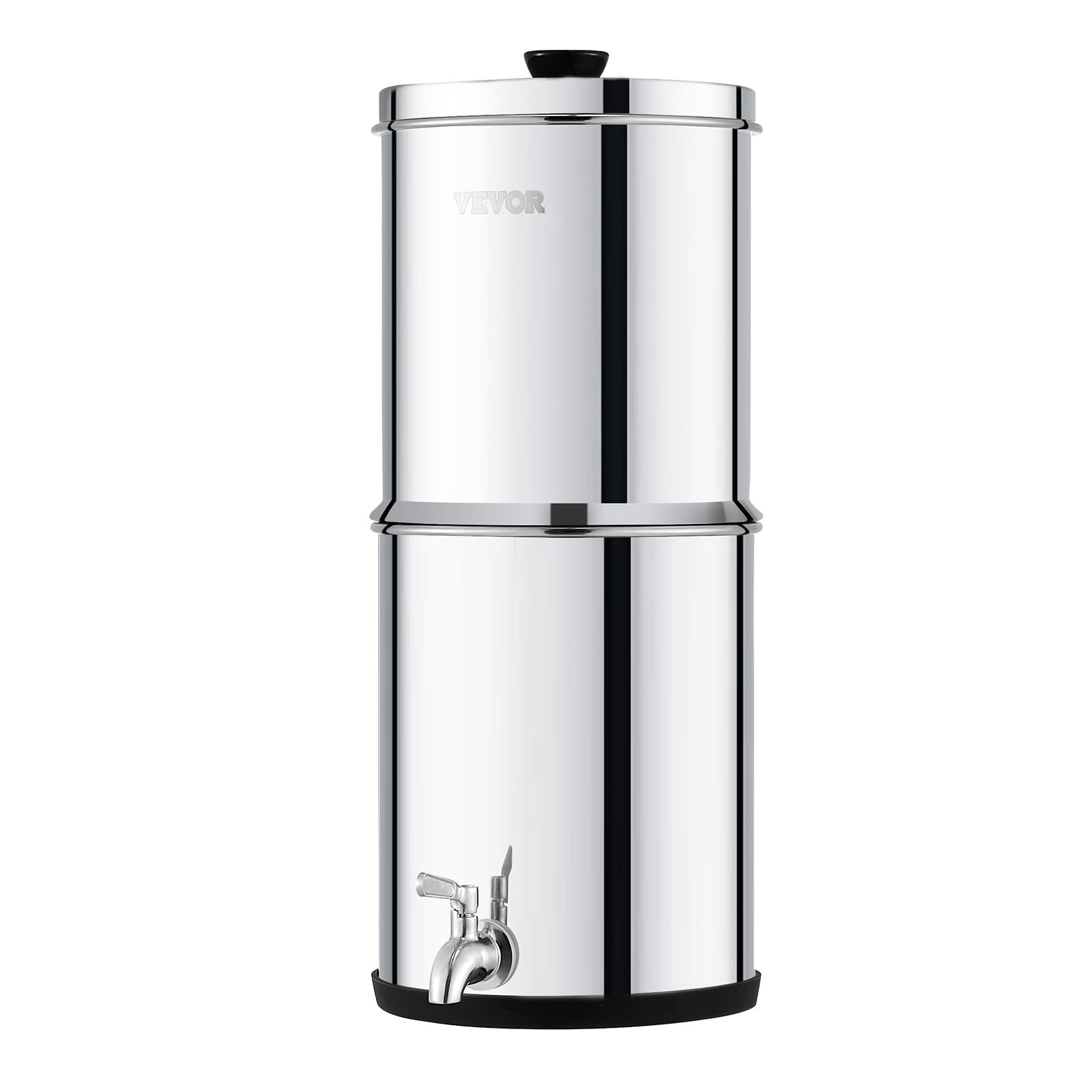 Gravity Water Filter 1.5 Gallon Stainless Steel Countertop 2 Carbon Filters Camp