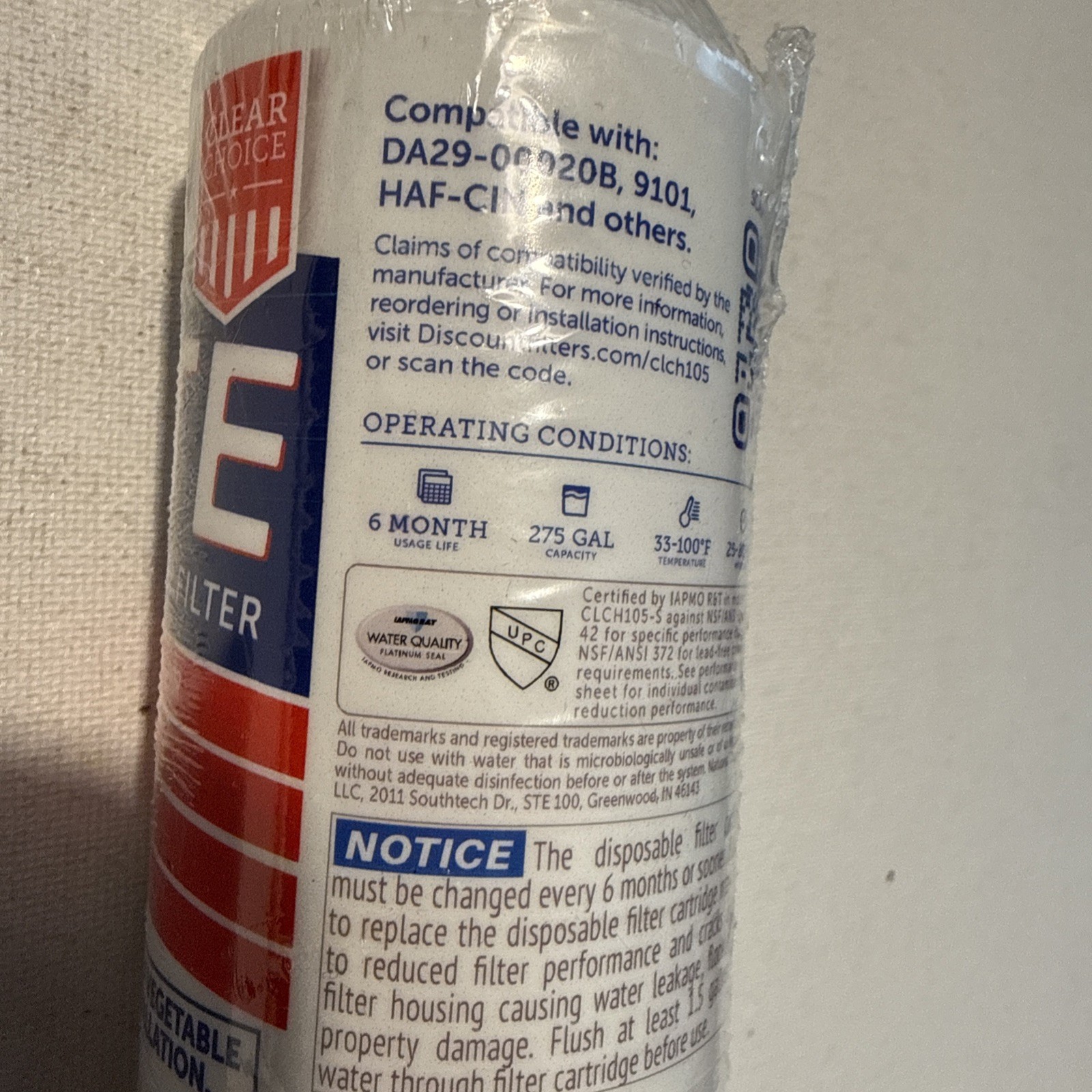 Clear Choice TASTE 2 Pack CLCH101 Replacement Water Filters Various Makes