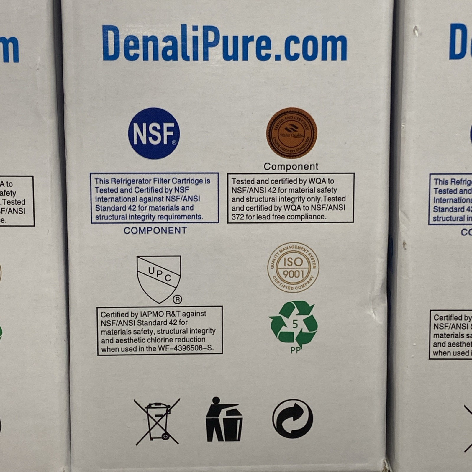 New Lot of 3 Refrigerator Water Filter Denali Pure WF-4396508-S For Whirlpool