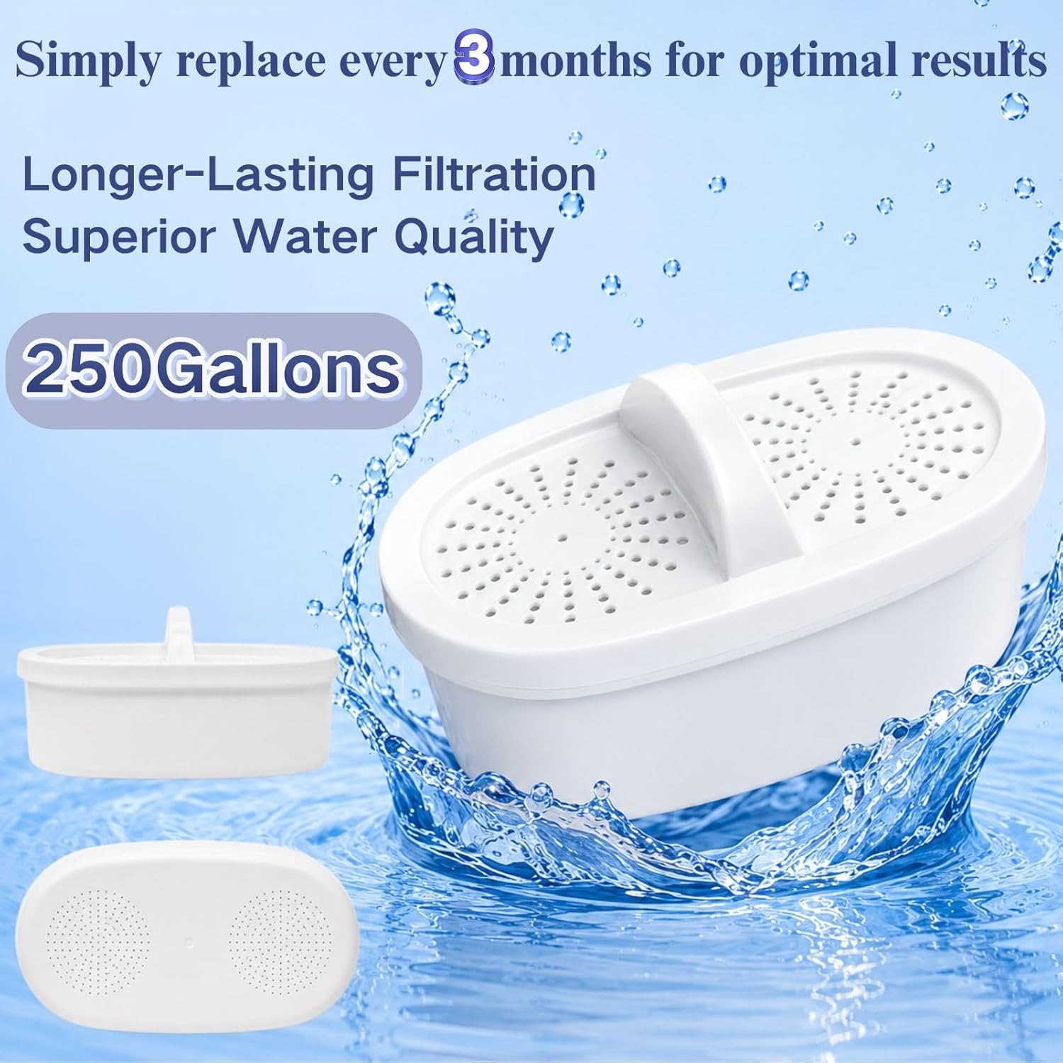 For Waterdrop WD-PF-01A Plus Replacement Filter for All Waterdrop Pitcher,3 pack