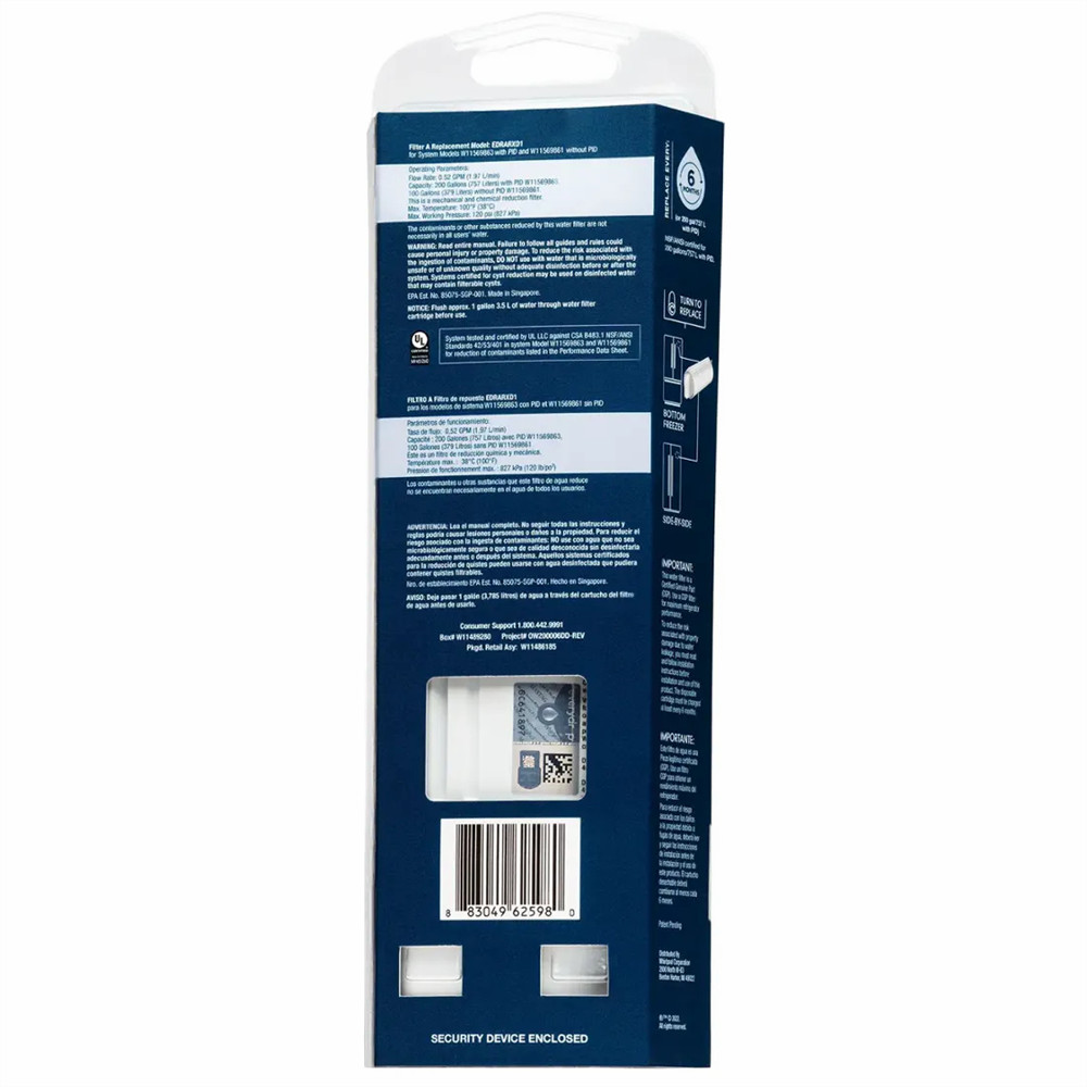 3 KADRARXD Refrigerator Filter A EDRARXD²1 Replacement Cartridge EDRARXD1B