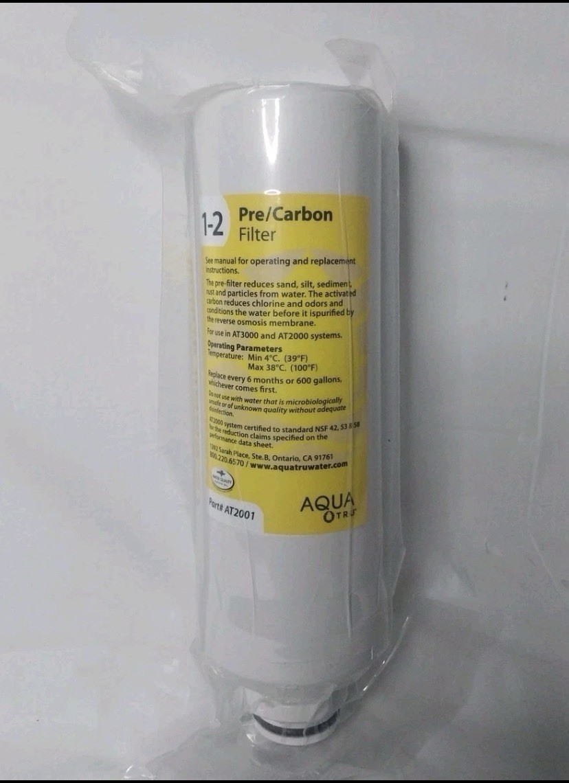 AquaTru Pre Carbon Water Filter Stages 1-2 Filter AT2001 New Sealed Fast Ship