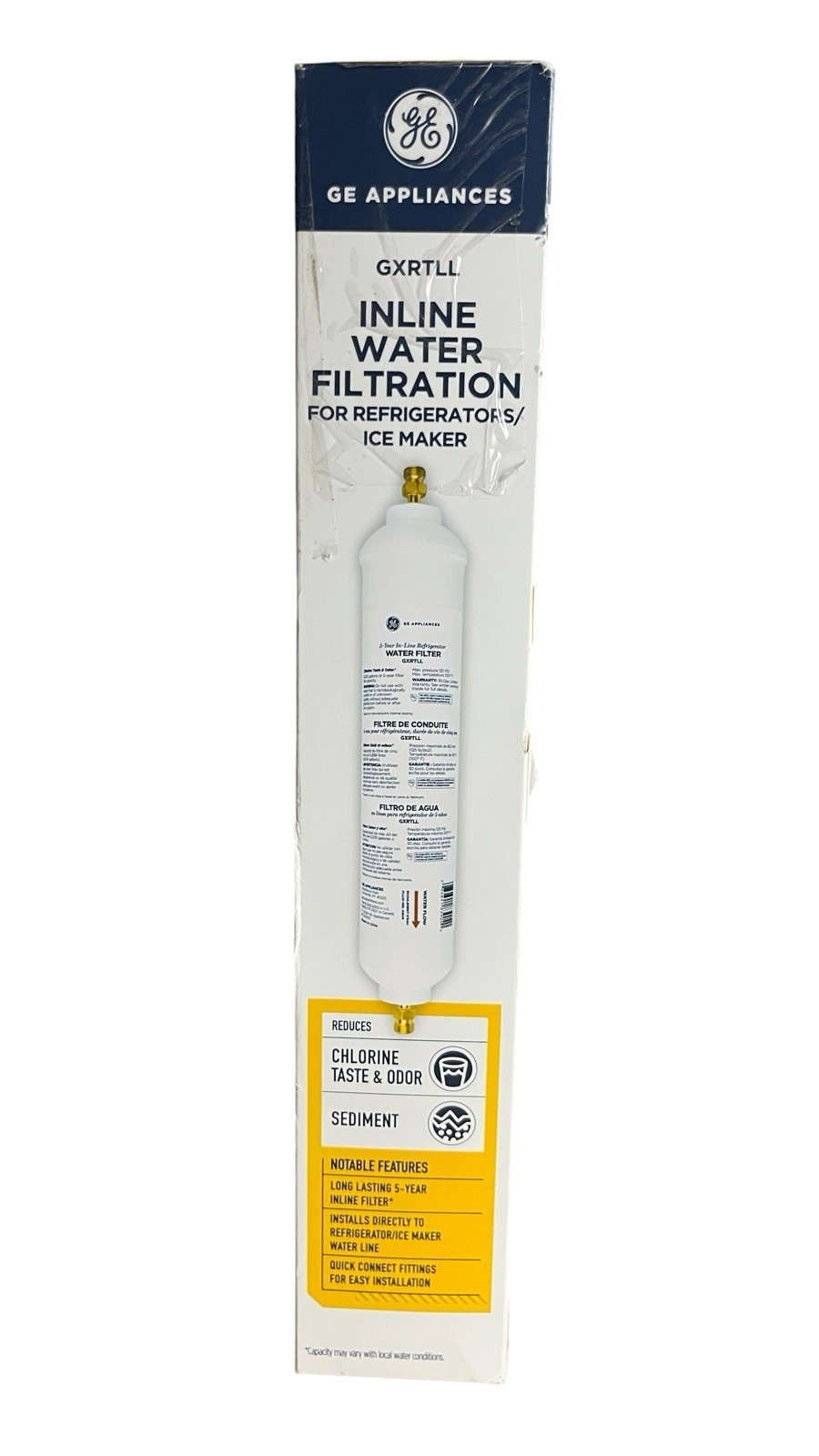 GE Inline Water Filtration for Refrigerators Ice Makers GXRTLL – New Open Box