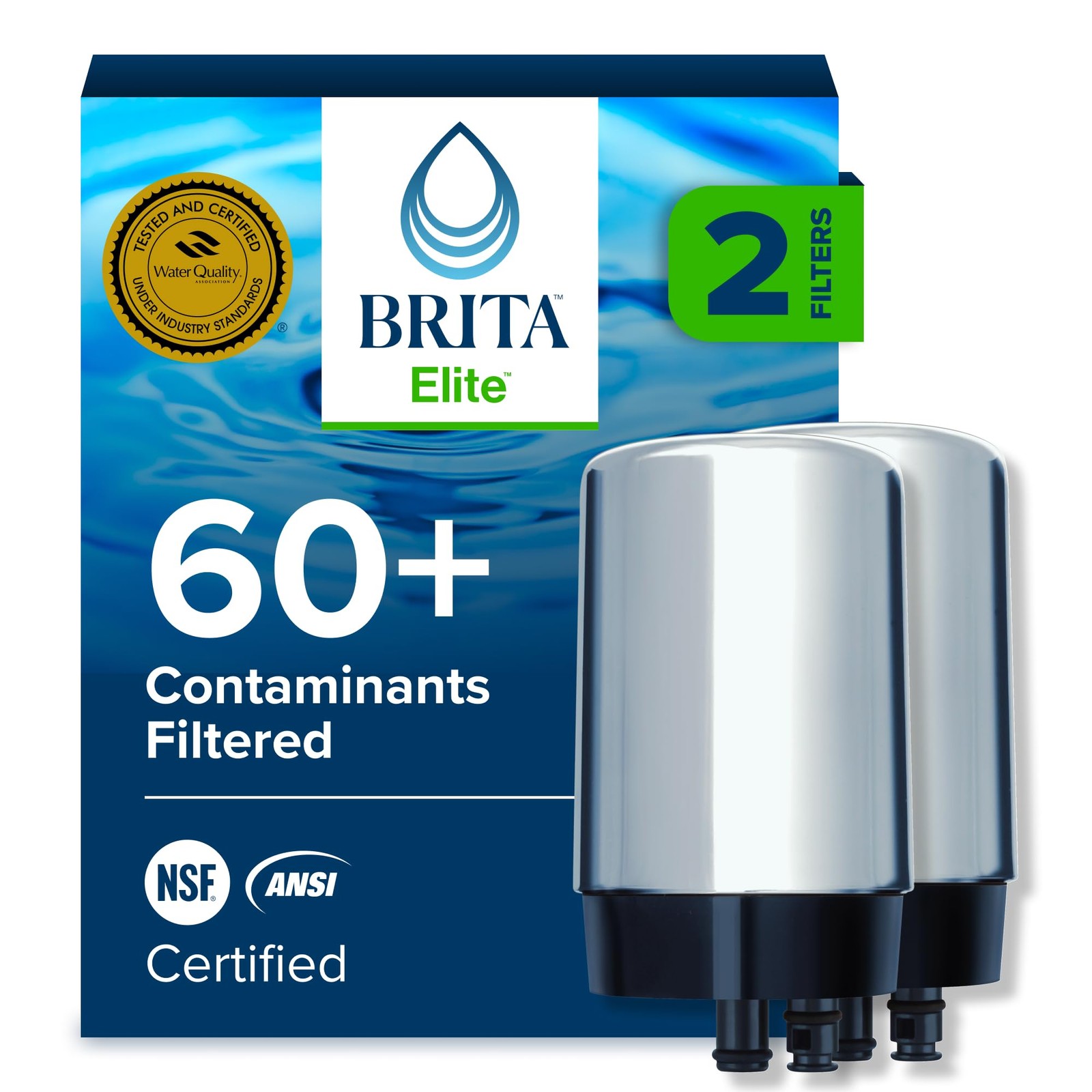 Filters Mount Water 2 Count Brita Faucet Replacement Removes Lead Sink System