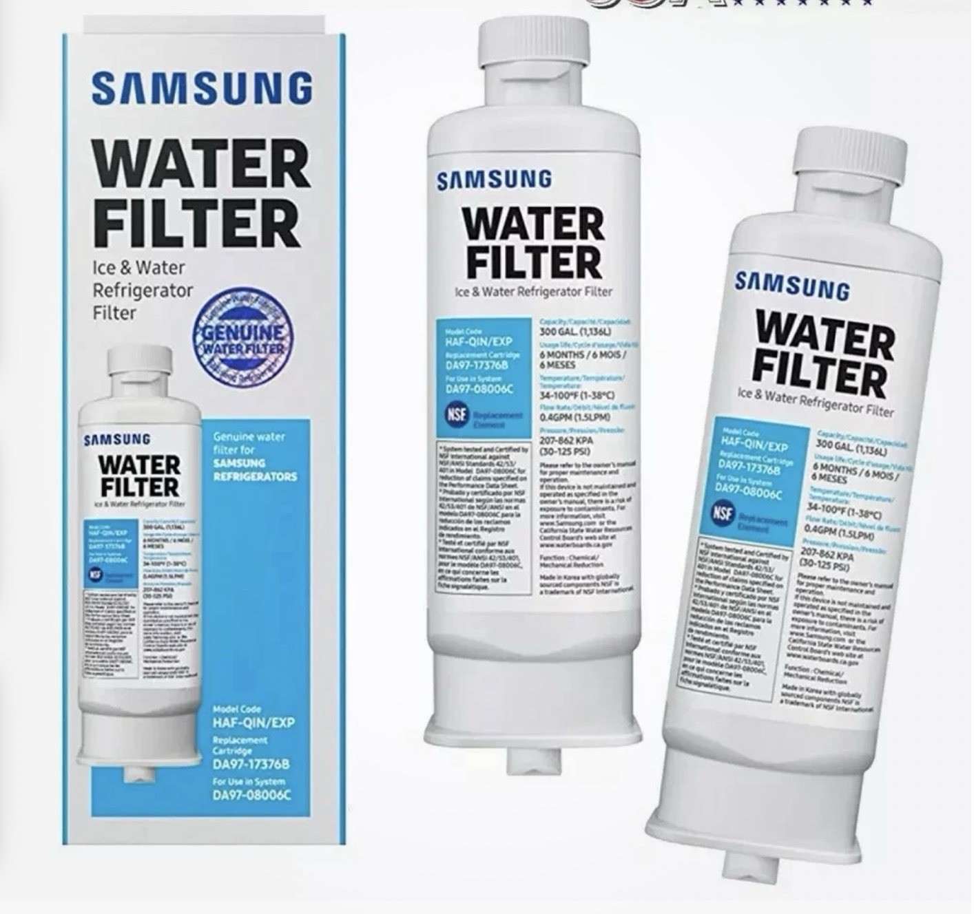 Genuine Samsung DA97-17376B HAF-QIN/EXP REFRIGERATOR Water Filter US