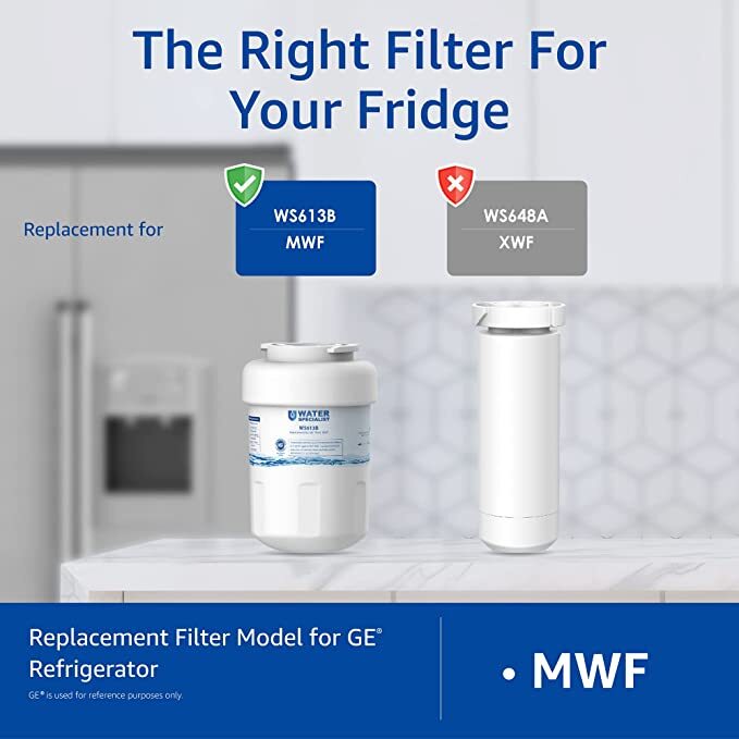 Waterspecialist Refrigerator Water Filter Replacement for GE® MWFP, MWFA,GWF(6)