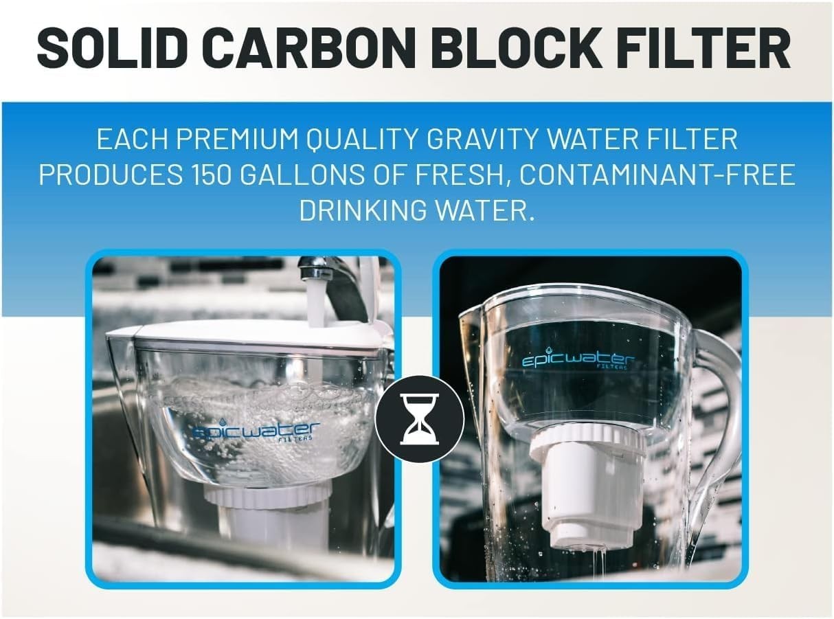 Pure Replacement Water Filter – Removes Fluoride, Lead & Heavy Metals, 100 Gal