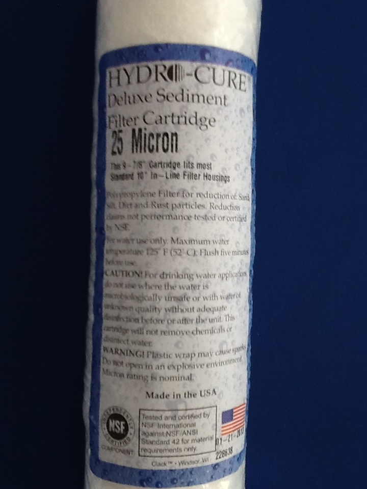 HYDRO CURE DELUXE 25 MICRON 10″x2.5″ SEDIMENT FILTER – 2 FILTERS