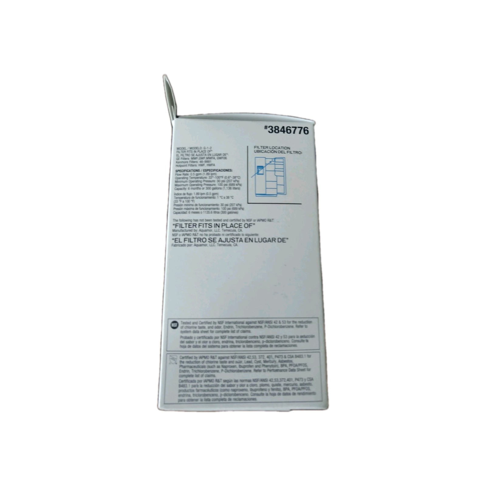 Project Source #3846776 G-1-2 Refrigerator Water Filter fits (GE MWF) 2 2-Packs