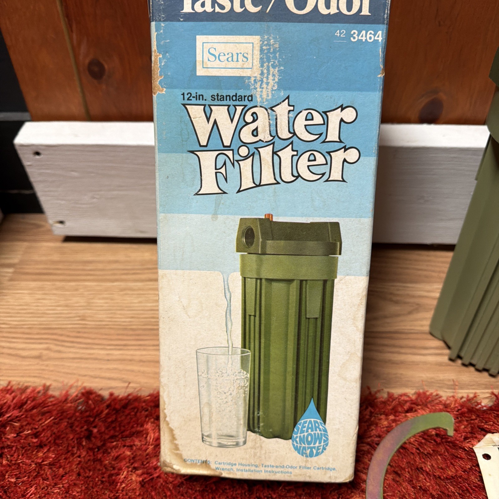 Vintage SEARS 12-Inch Standard WATER FILTER 42-3464 Avocado Green