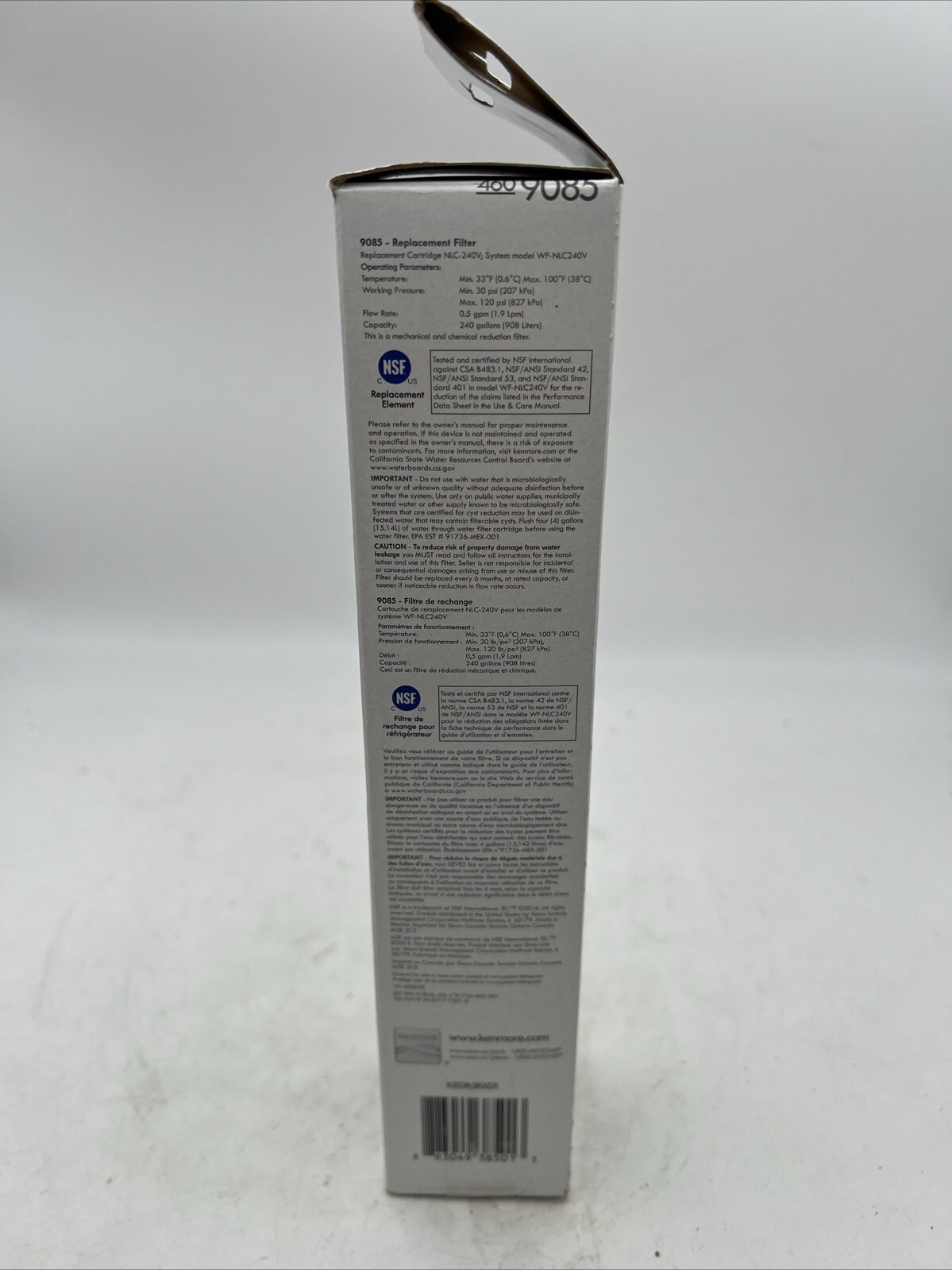 Kenmore 9085 Replacement Refrigerator Water Filter (4609085) New in box