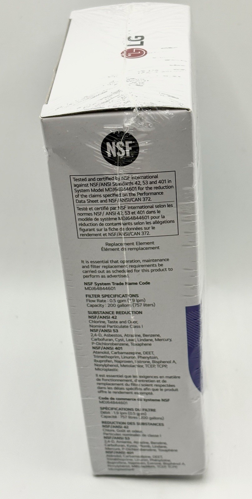 Genuine LG LT1000P2 Refrigerator Water Filter Replacement Cartridge 2-Pack