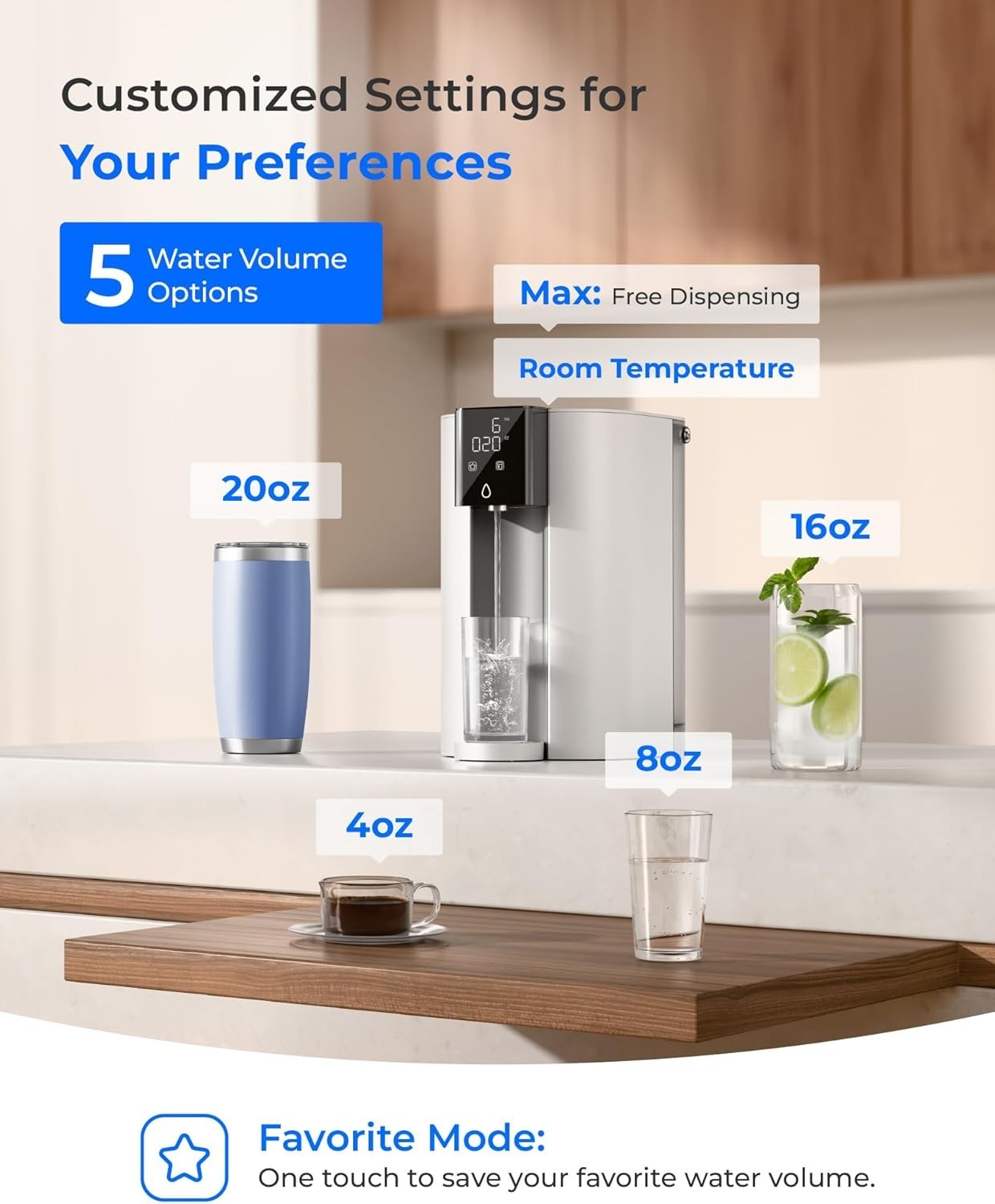 Waterdrop WD-A1 Countertop Reverse Osmosis System, Hot and Cold Water Dispenser