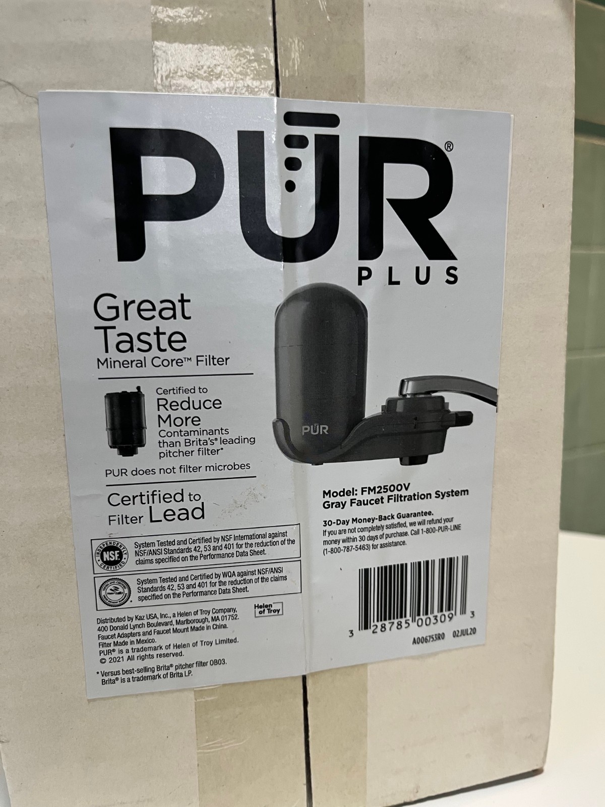 PUR PLUS Faucet Mount Water Filtration System, Gray – FM2500V NEW UNOPENED BOX