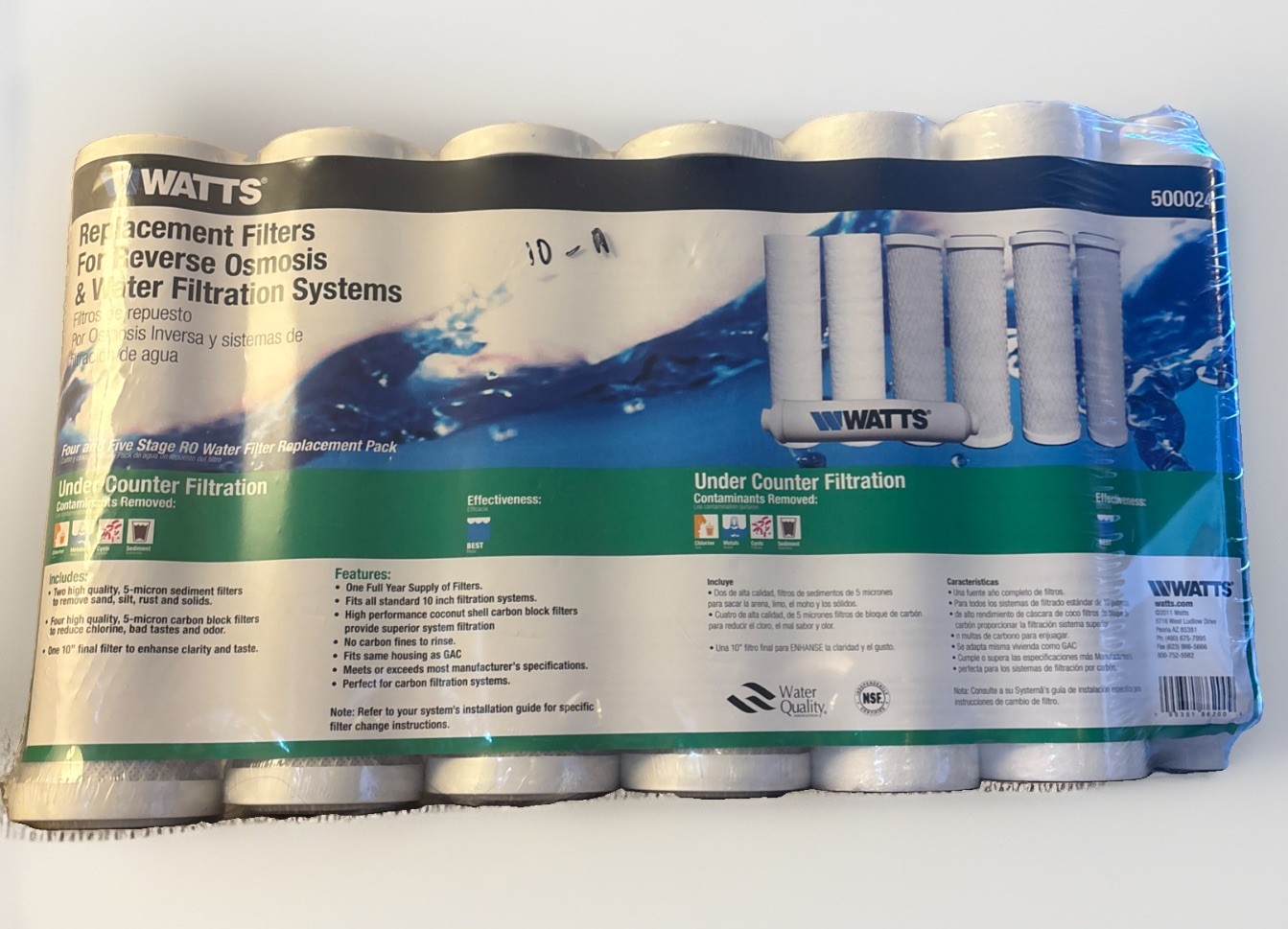 Watts Membrane Filter 110009 24GPD 560014 Watts 500024 & RO Replacement Filters