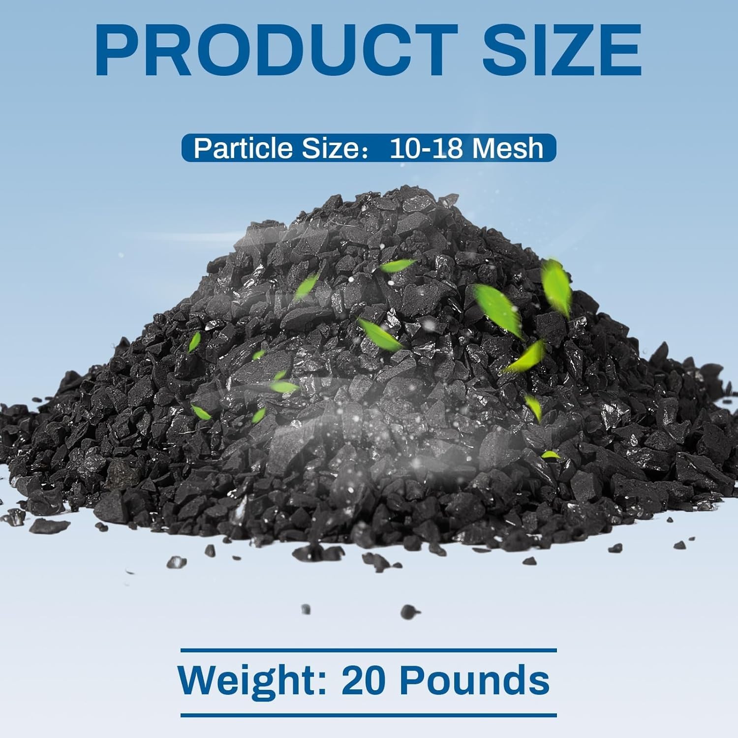 20 Lbs Bulk Activated Charcoal – Coconut Hull GAC 10-18 Mesh for Water & Air