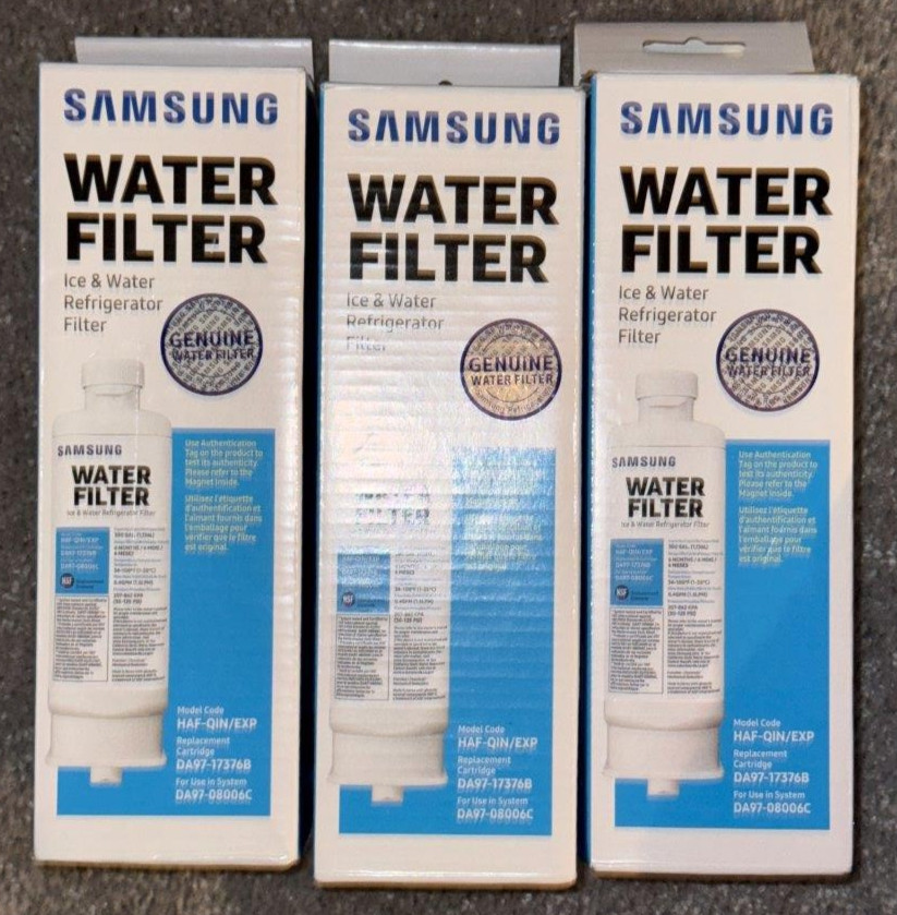 SAMSUNG Genuine DA97-17376B HAF-QIN/EXP Refrigerator Water Filters 3pk New