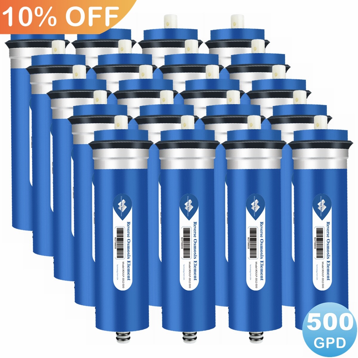 20 Pack 500 GPD RO Membrane Maple Syrup Reverse Osmosis System Water Filter NSF