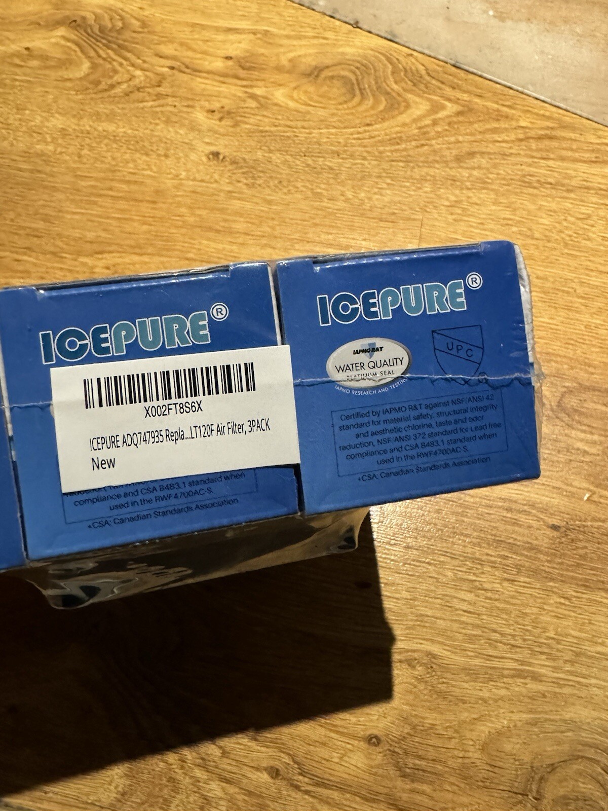 New Sealed 3 Pack IcePure RWF4700AC Refrigerator Water Filter + AF004 Air Filter