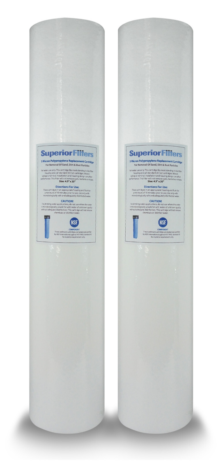 5 Micron Sediment Filter – 20 x 4.5 Whole House Water Filter Replacement – 2