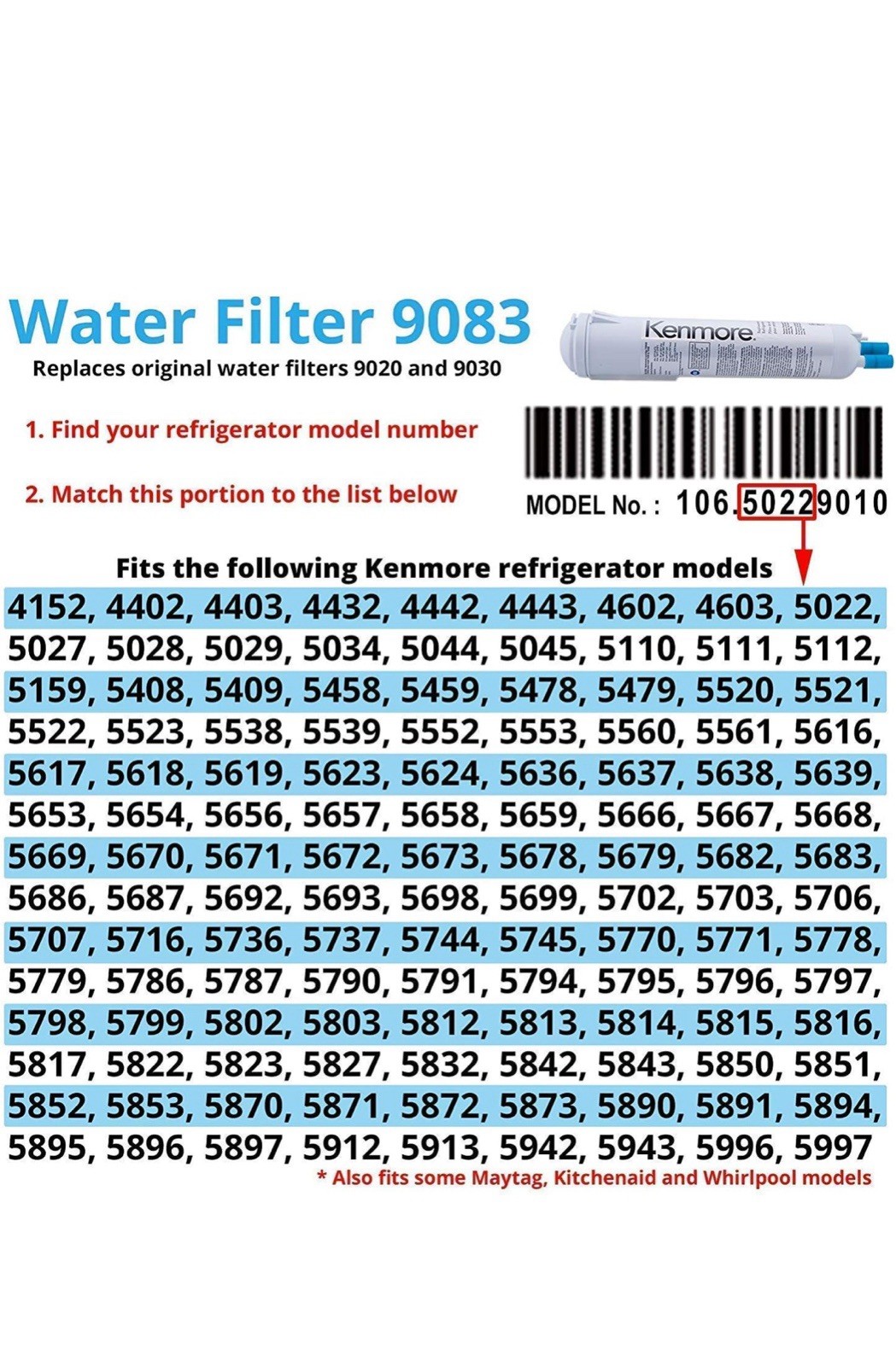 Kenmore 9990 Refrigerator Water Filter – B221C