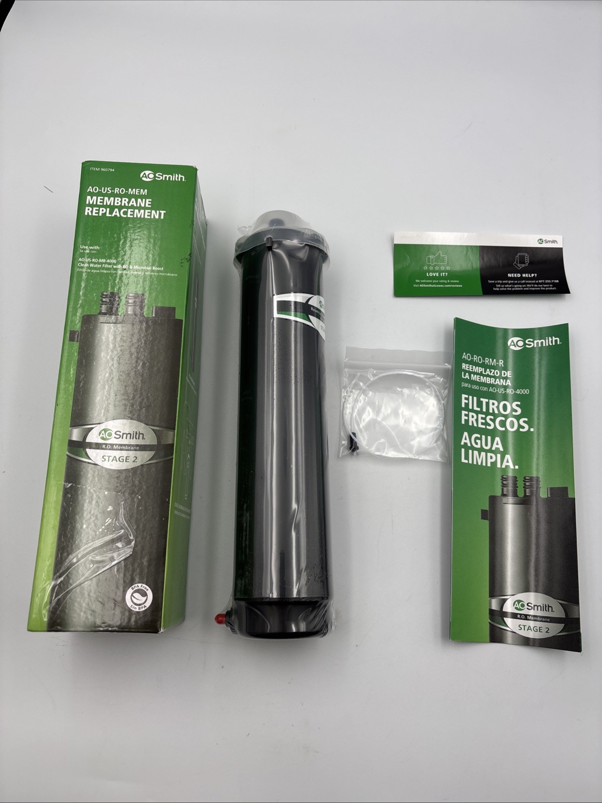 AO Smith AO-US-RO-MEM Membrane Stage 2 Replacement Water Filter New Open Box