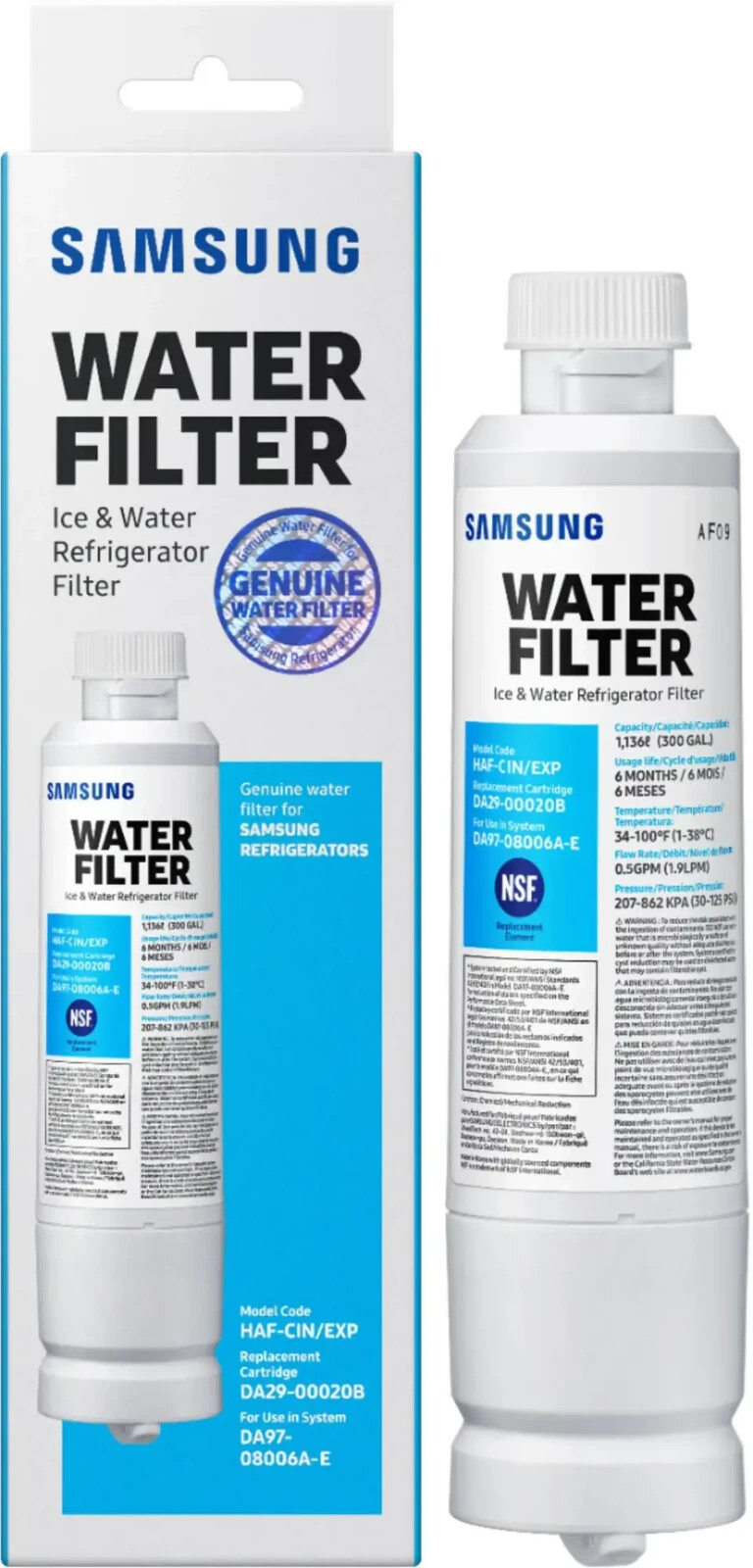 SAMSUNG HAF-CIN/EXP Refrigerator Water Filter DA29-00020B