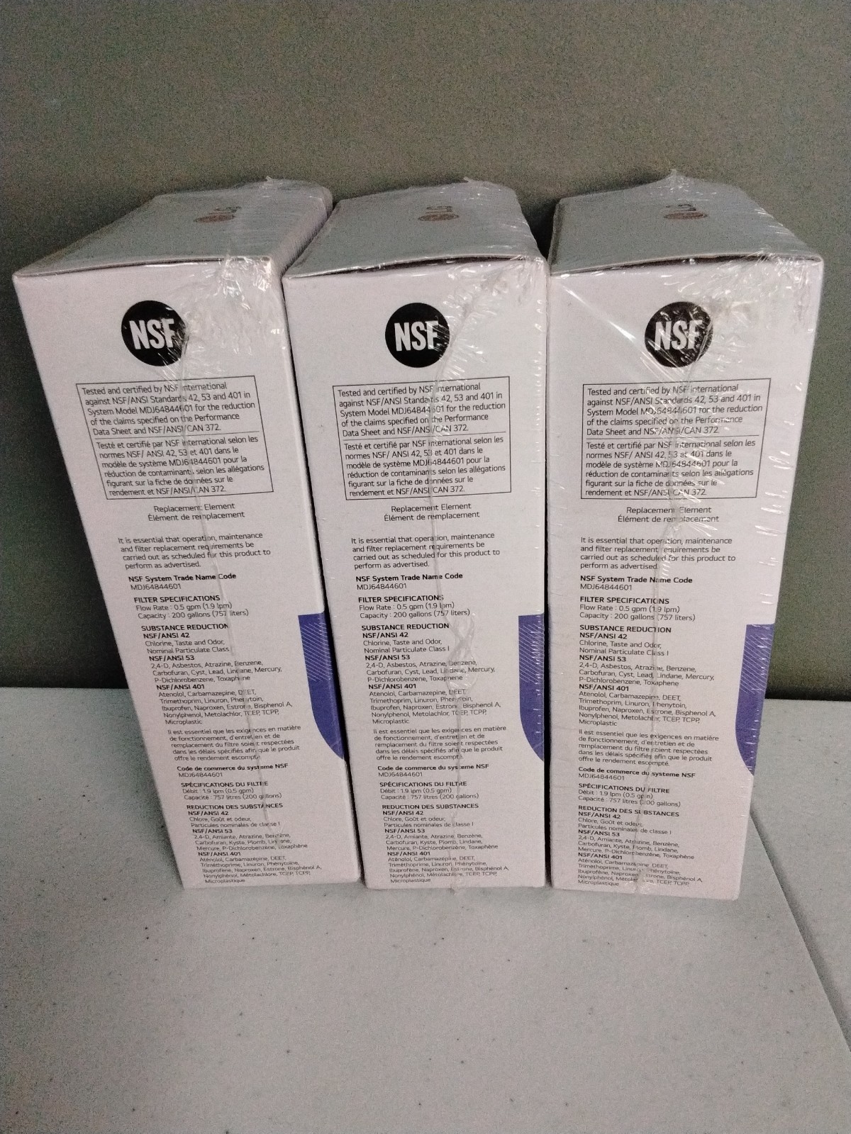 3 Pack X2 Genuine LG LT1000P2 6-Month / 200 Gal Refr Replacement Water Filter