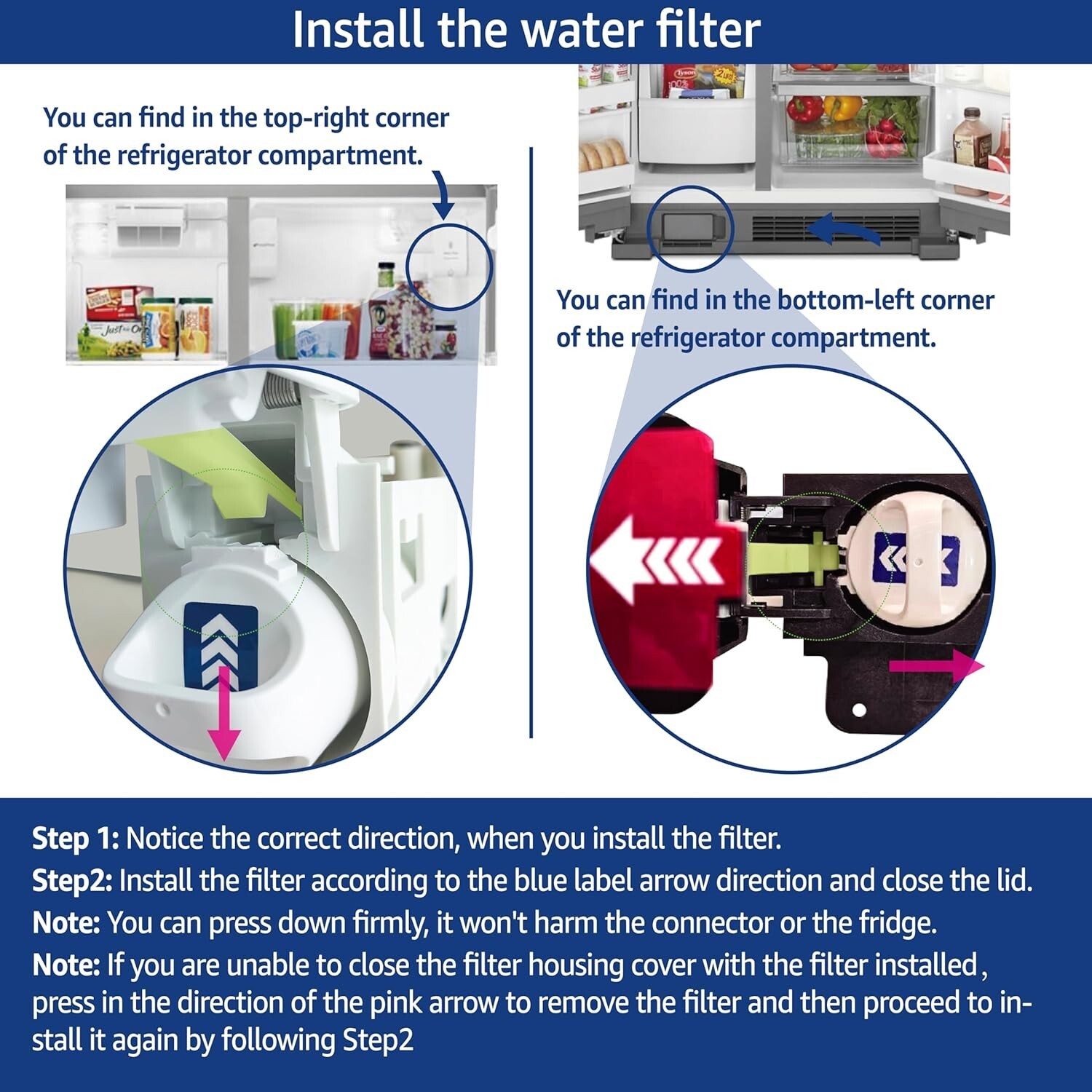 (3)Waterspecialist Refrigerator Filter,Replacement for Kenmore® 46-9081, 46-9930